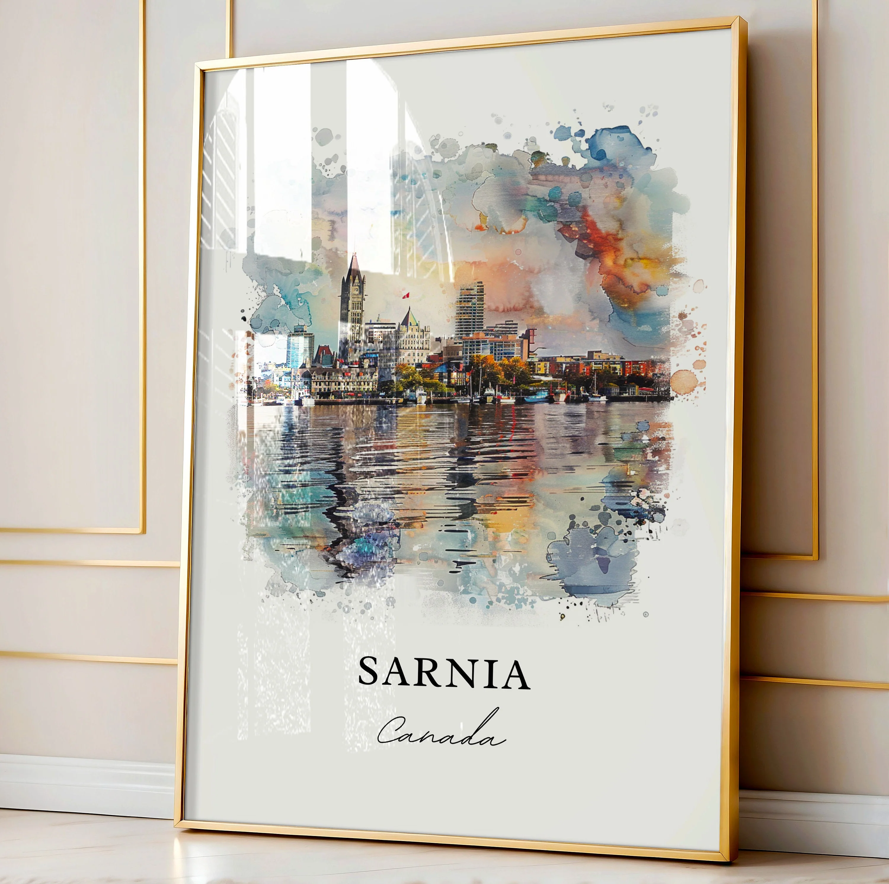 Sarnia, Ontario, Canada – Watercolor Art Print - Image 4