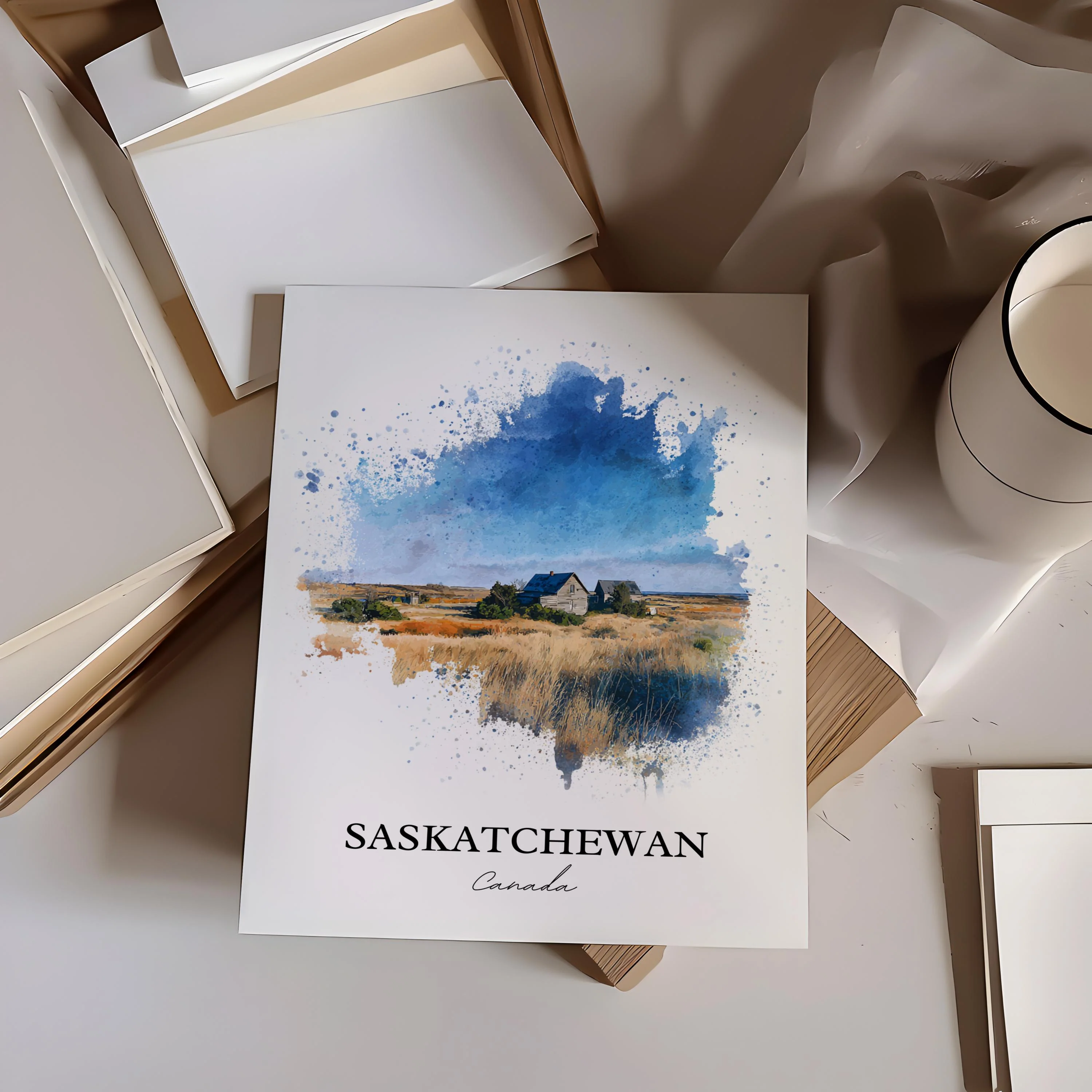 Saskatchewan, Canada – Watercolor Art Print - Image 3