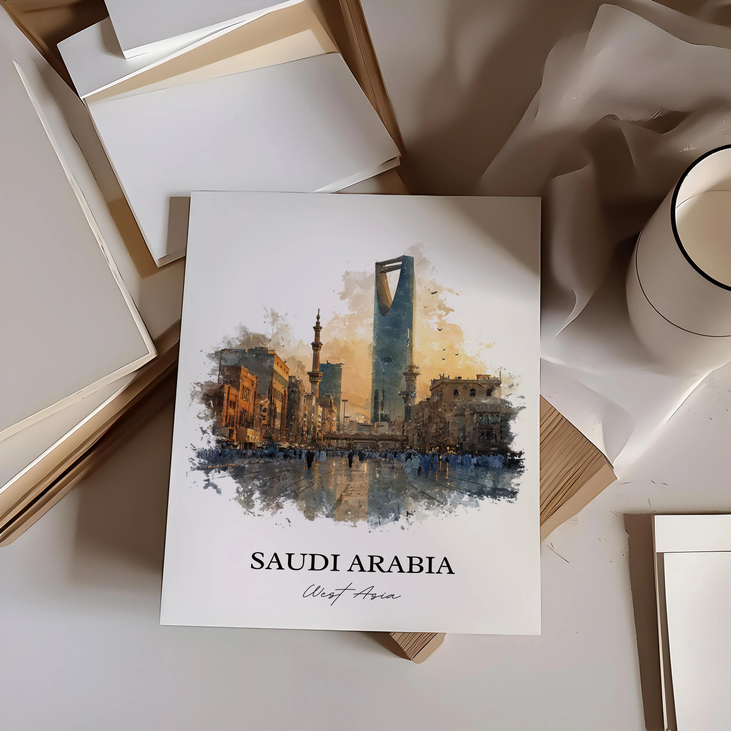 Saudi Arabia – Watercolor Art Print - Image 5