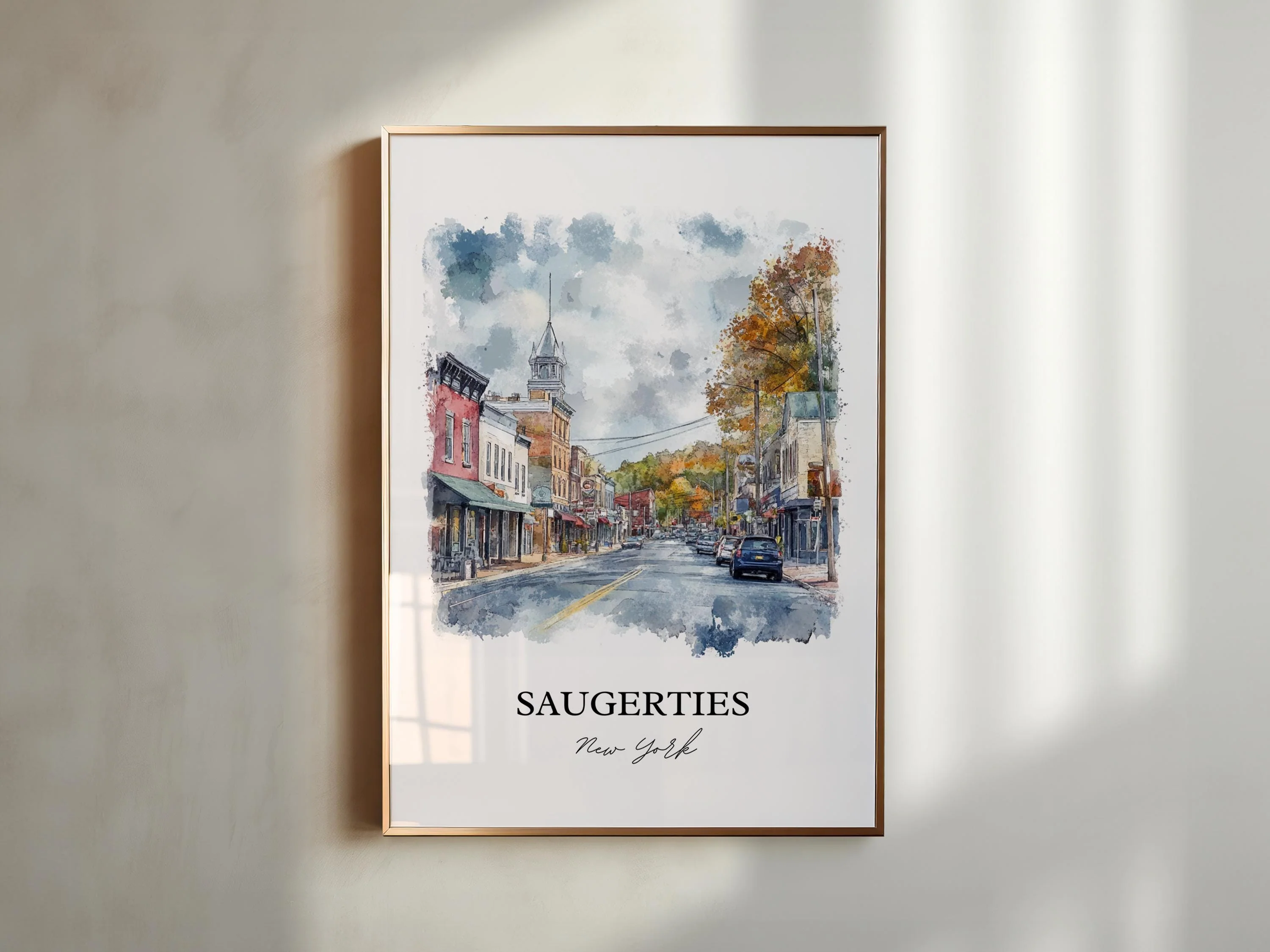 Saugerties, NY, USA – Watercolor Art Print - Image 6
