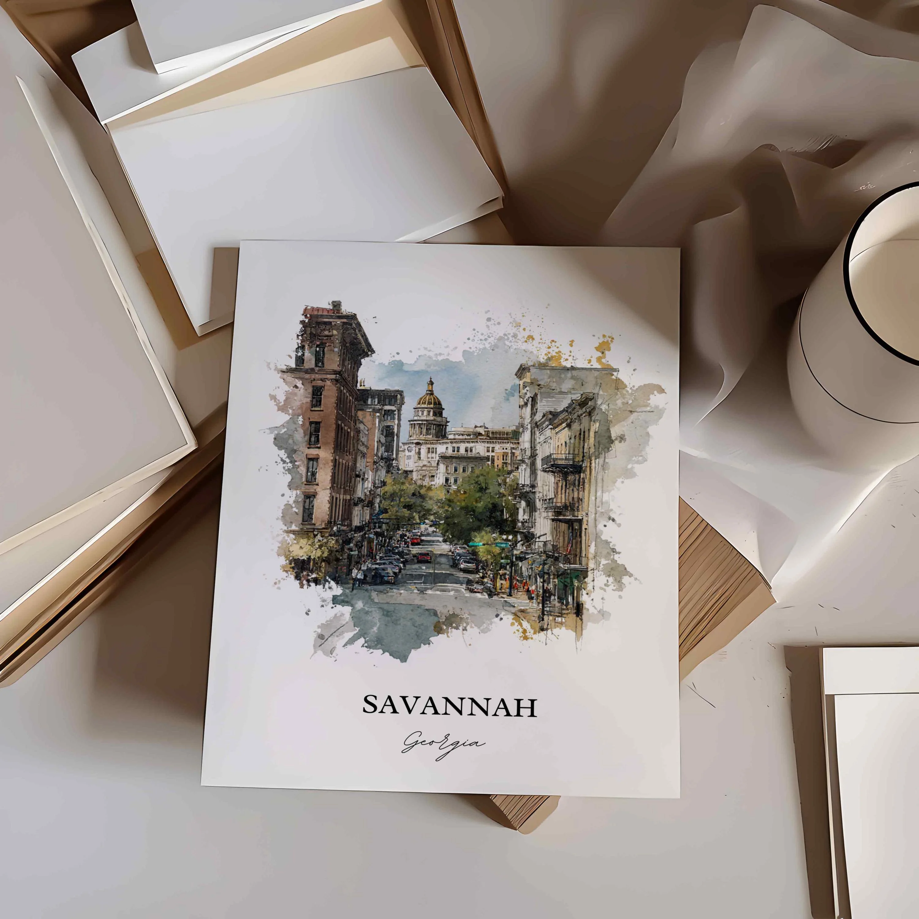 Savannah, Georgia – Watercolor Art Print - Image 6