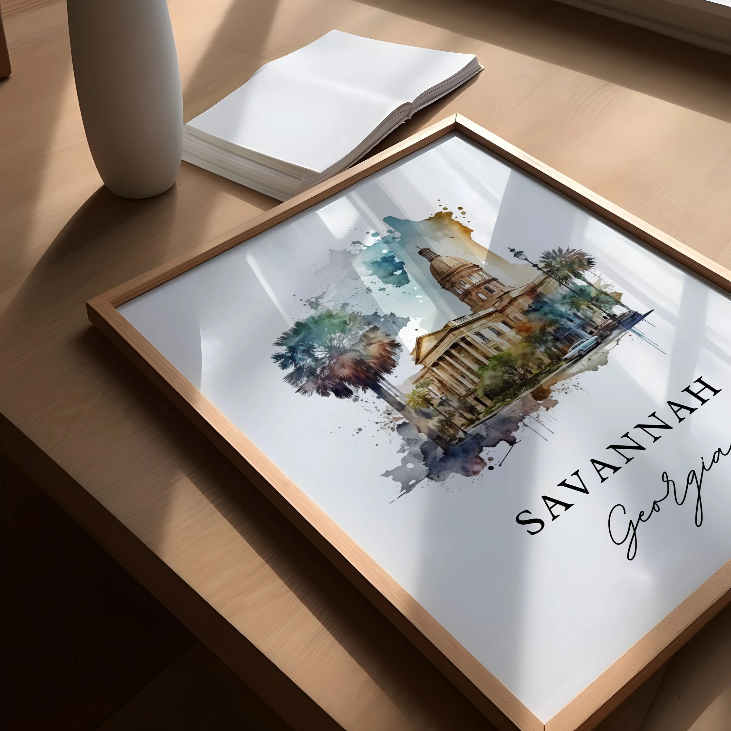 Savannah, Georgia – Watercolor Art Print - Image 3