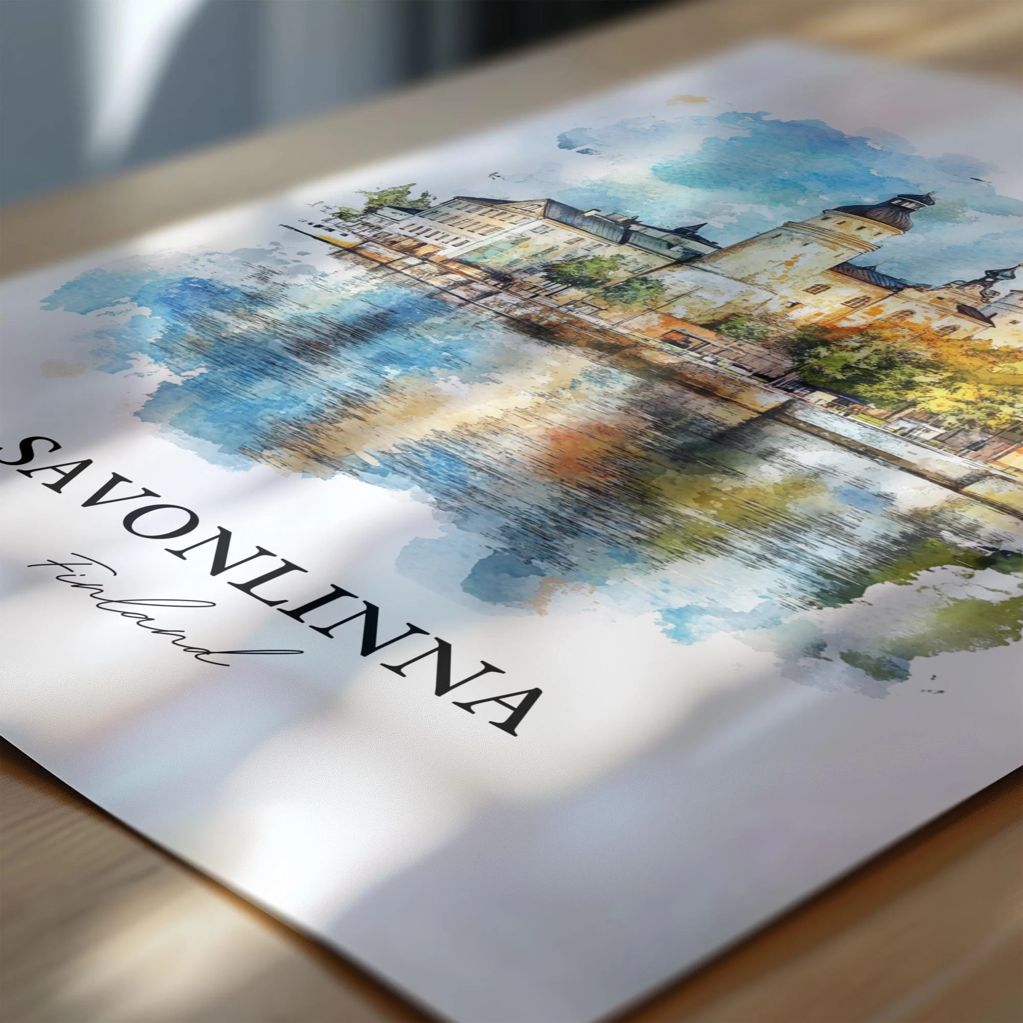 Savonlinna, Finland – Watercolor Art Print - Image 2