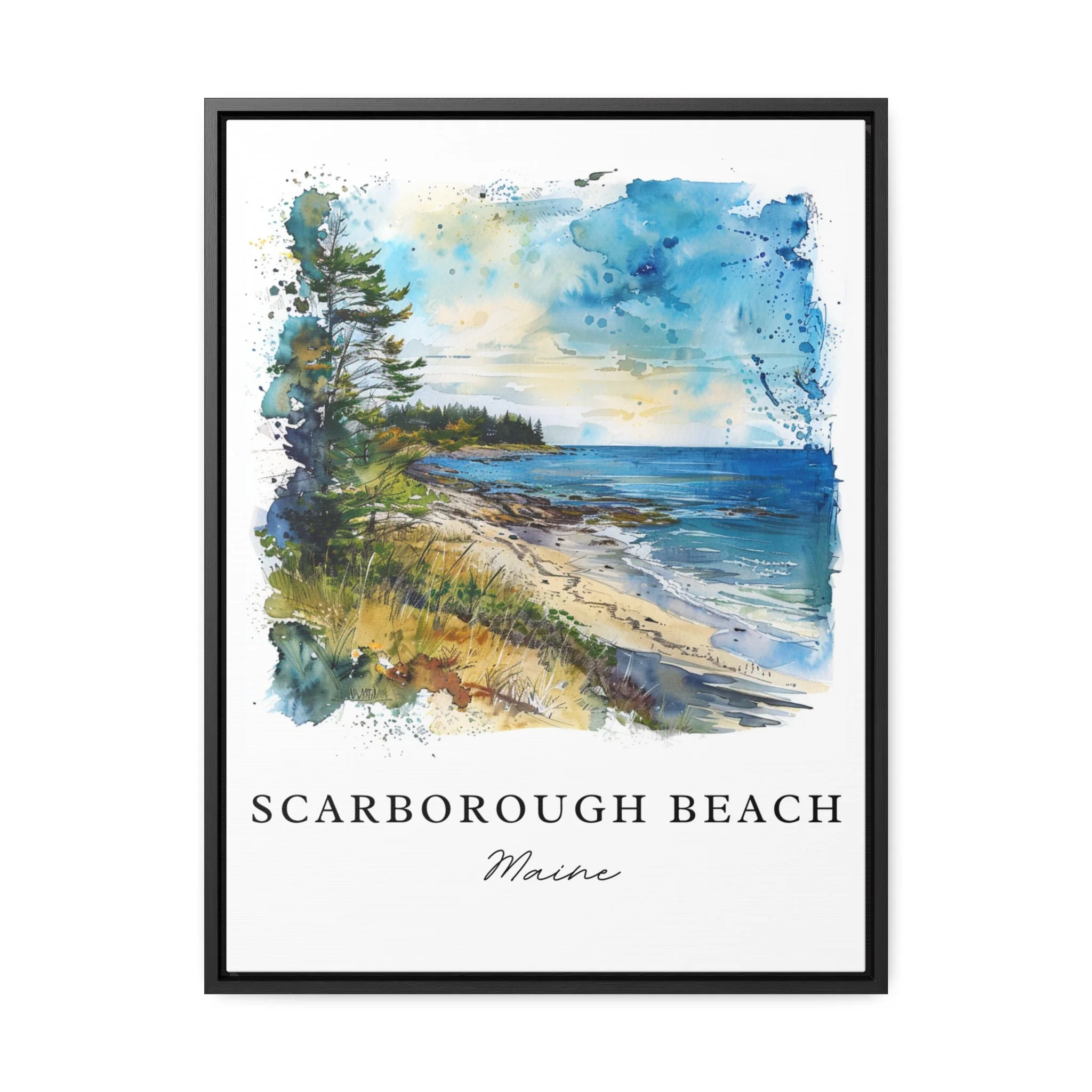 Scarborough Beach, Maine, Maine – Watercolor Art Print - Image 5