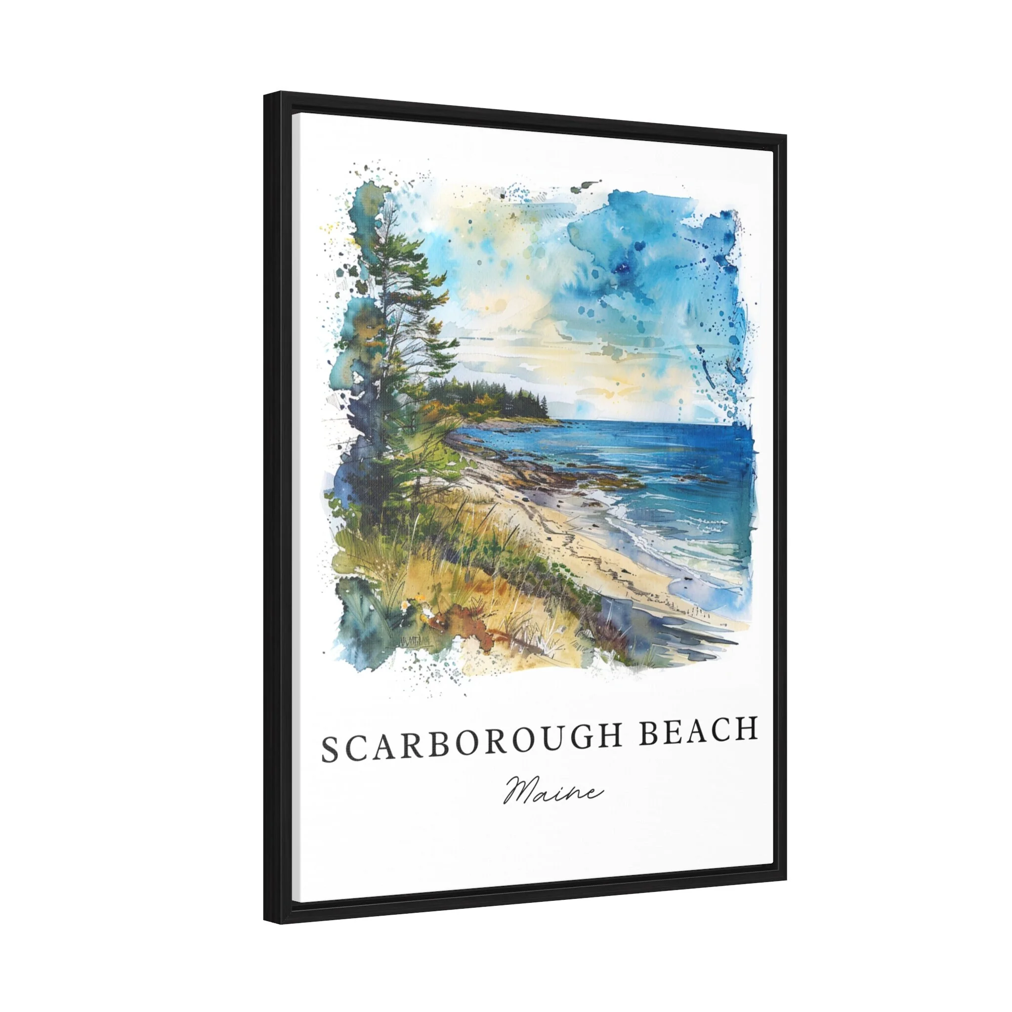 Scarborough Beach, Maine, USA – Watercolor Art Print - Image 6