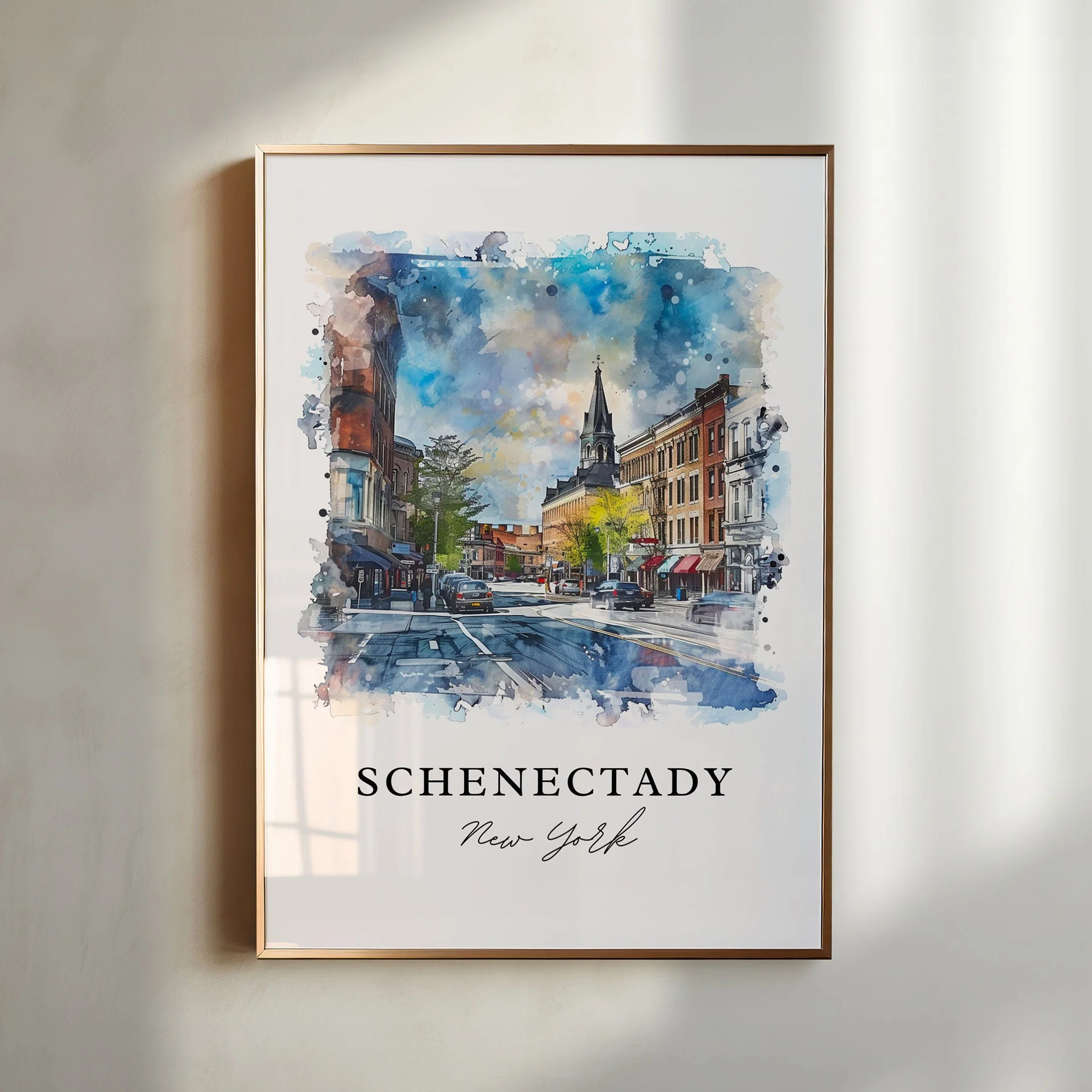 Schenectady, NY, USA – Watercolor Art Print