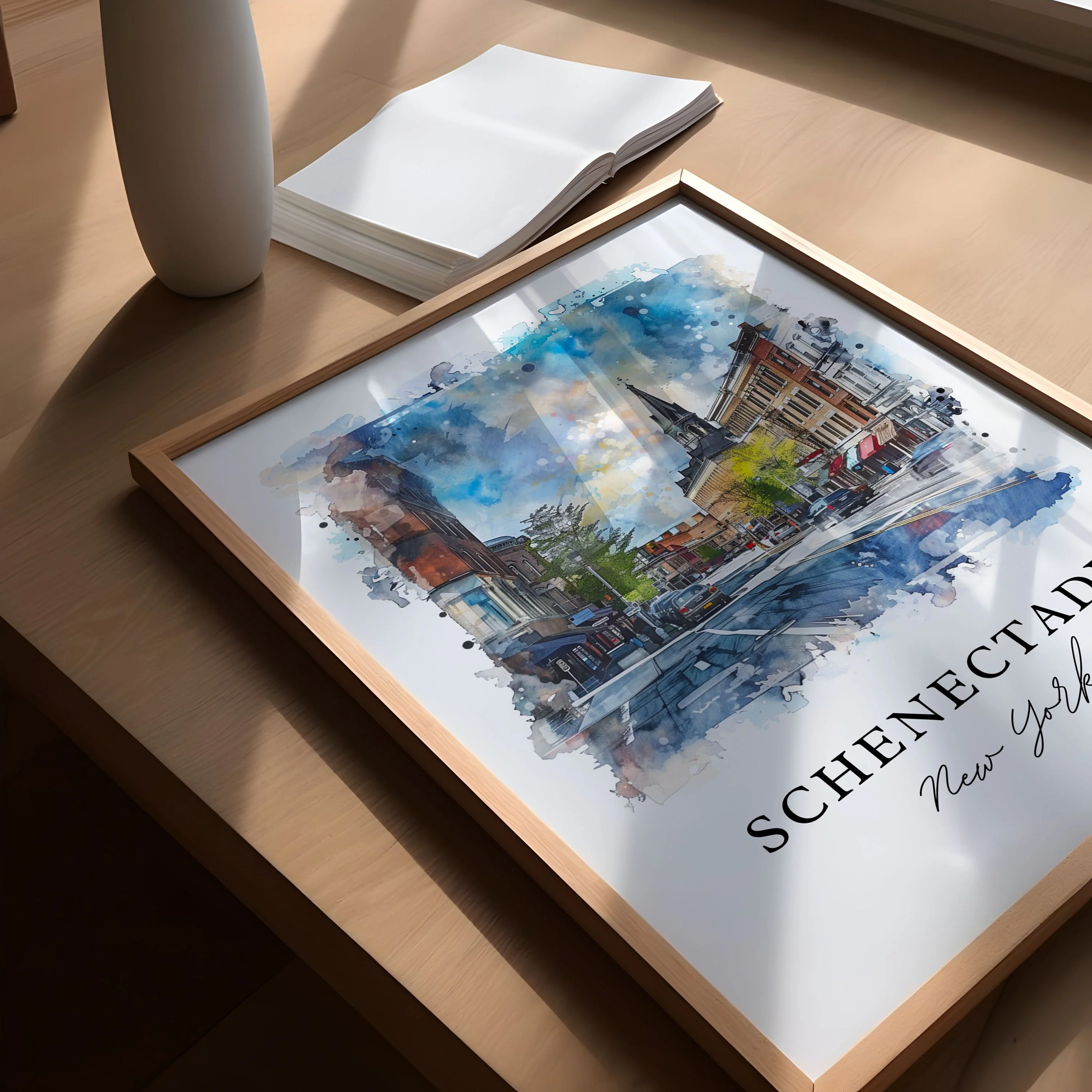 Schenectady, NY, USA – Watercolor Art Print - Image 3