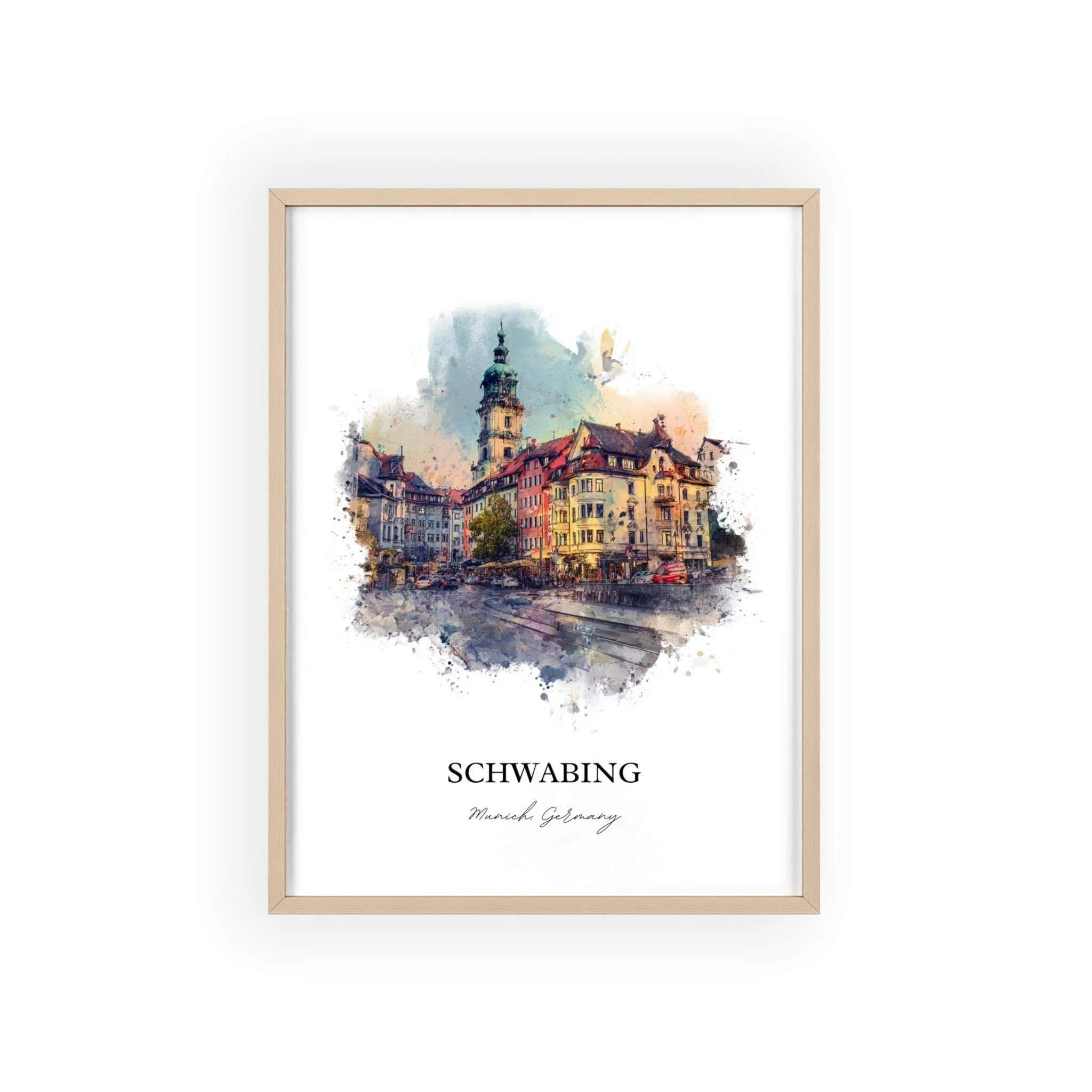 Schwabing, Germany – Watercolor Art Print - Image 3