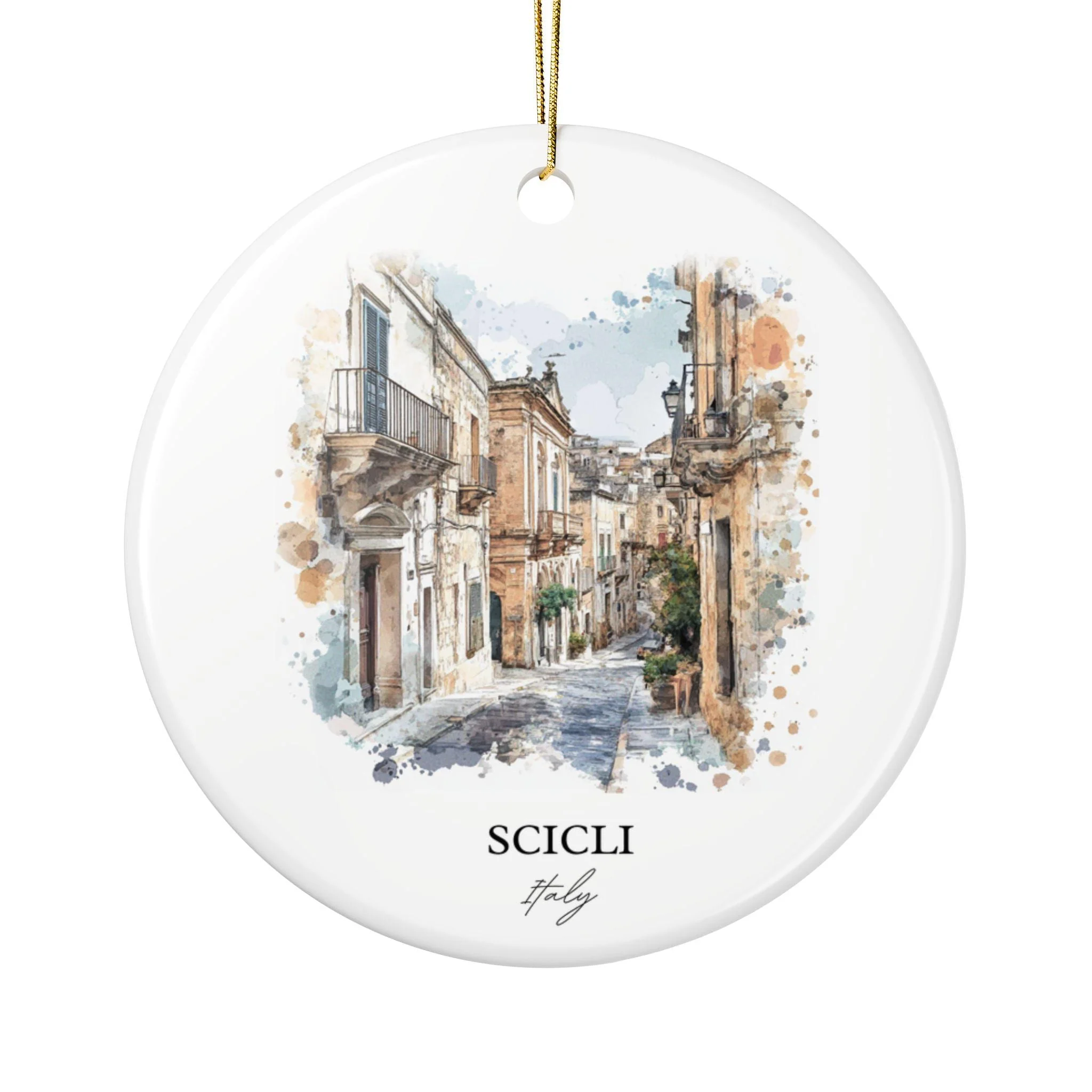 Scicli Ornament: Unique Scicli Italy Souvenir, Italy Xmas Decor, and Authentic Sicily Italy Gift