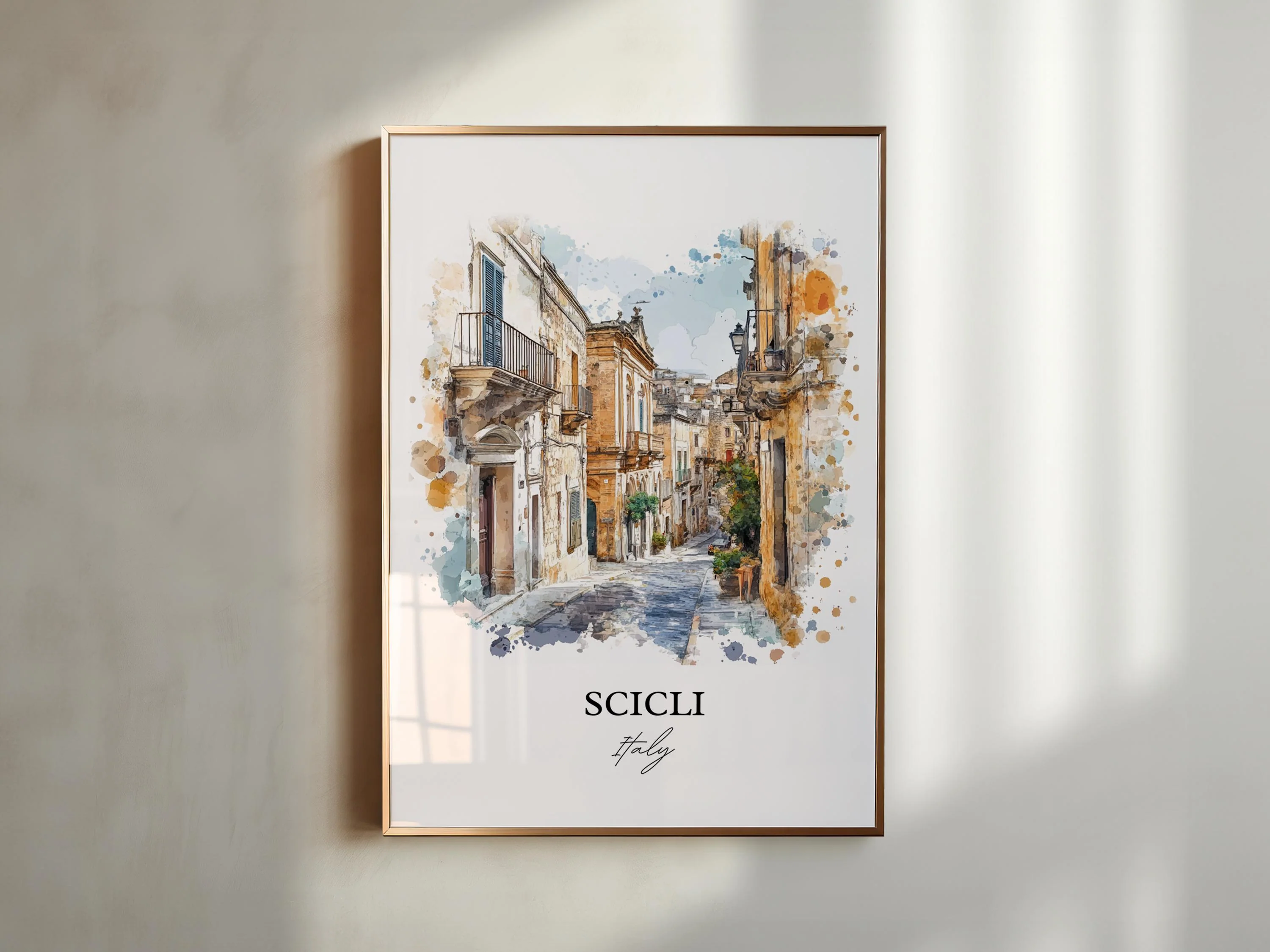 Scicli, Italy – Watercolor Art Print - Image 3