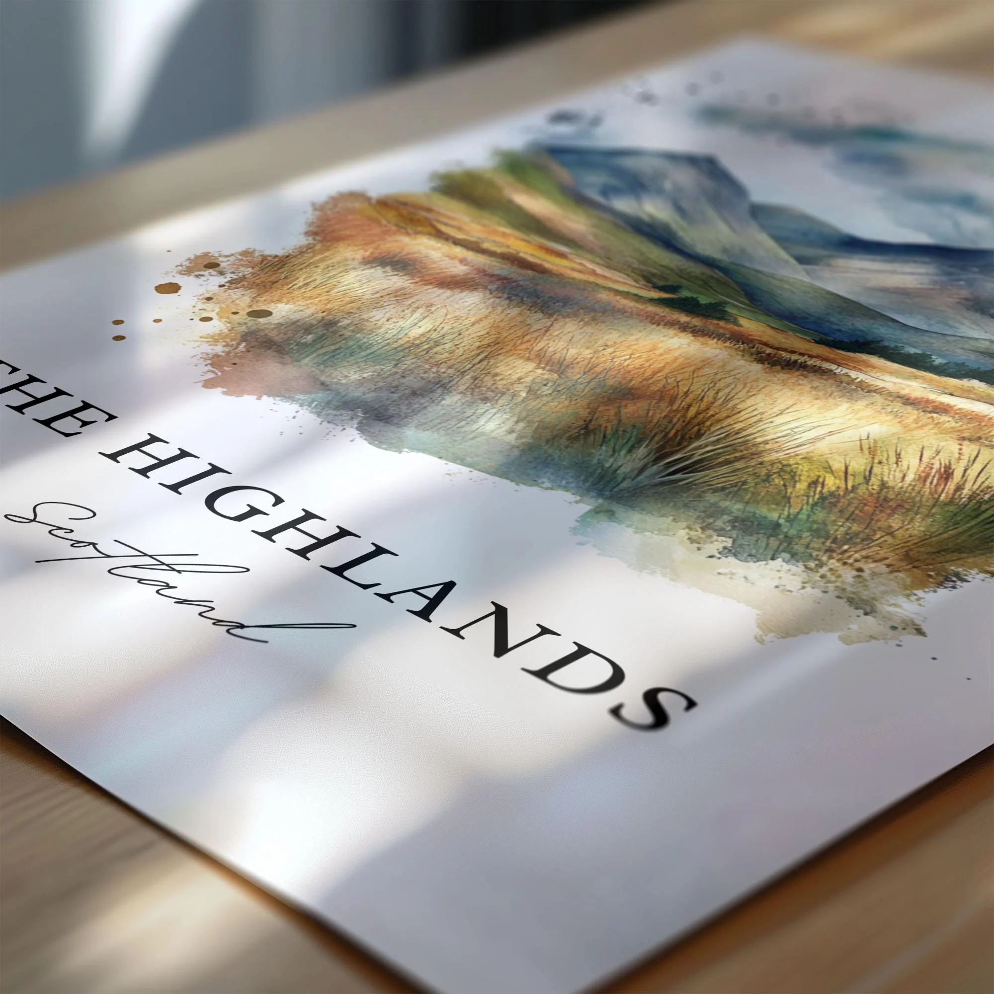 Scottish Highlands, Scotland – Watercolor Art Print - Image 2