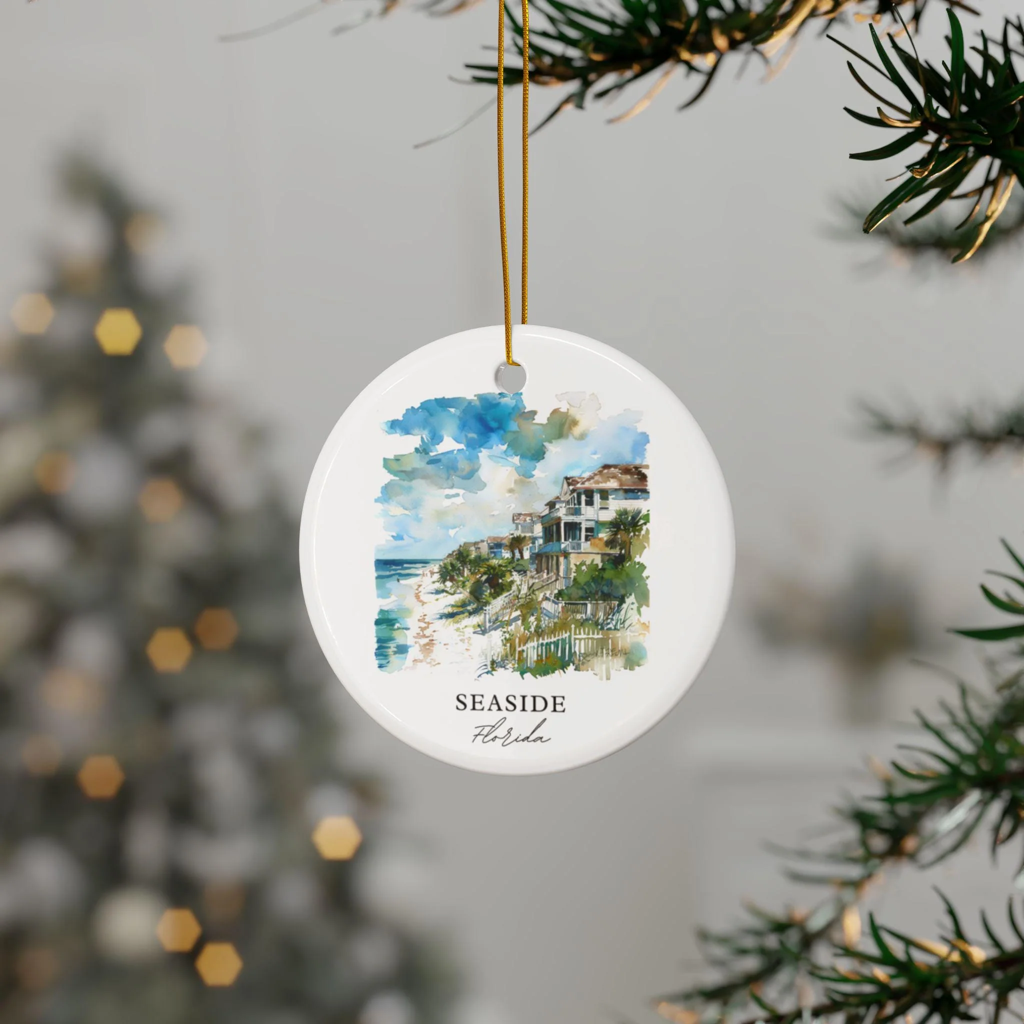 Seaside Florida Ornament: Unique Seaside FL Souvenir, Seaside Florida Xmas Decor, and Authentic Florida Gift - Image 2