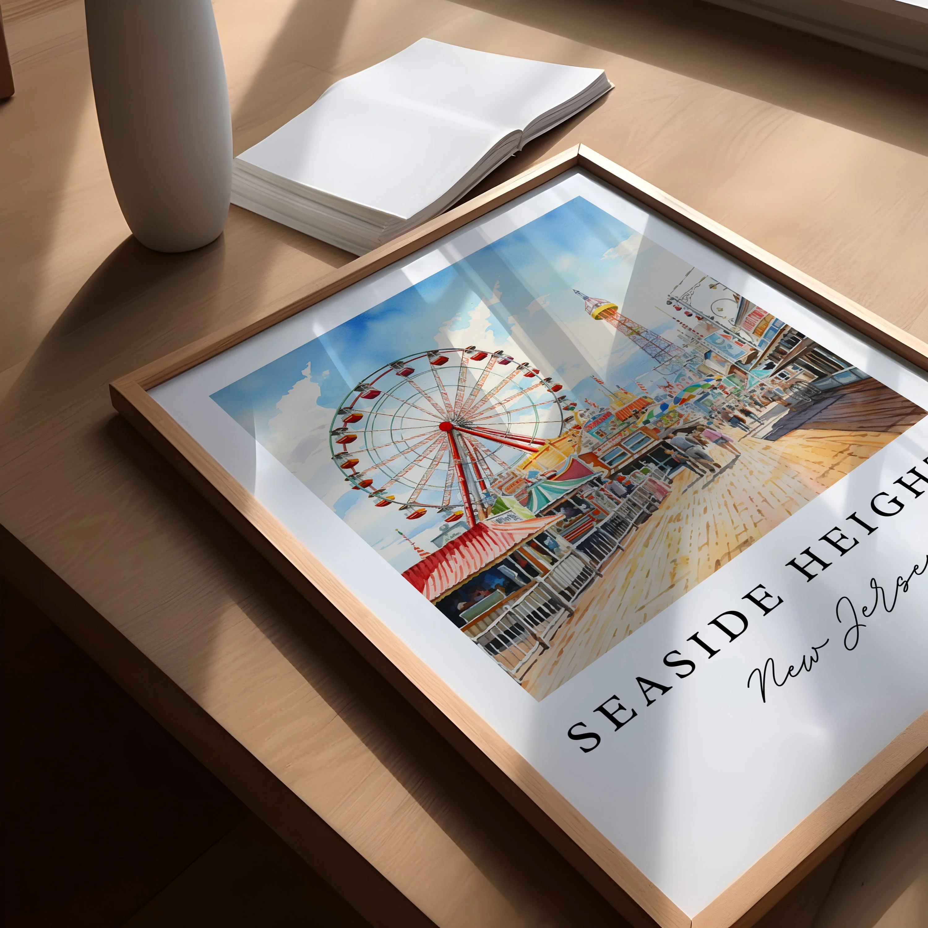 Seaside, NJ, New Jersey – Watercolor Art Print - Image 3