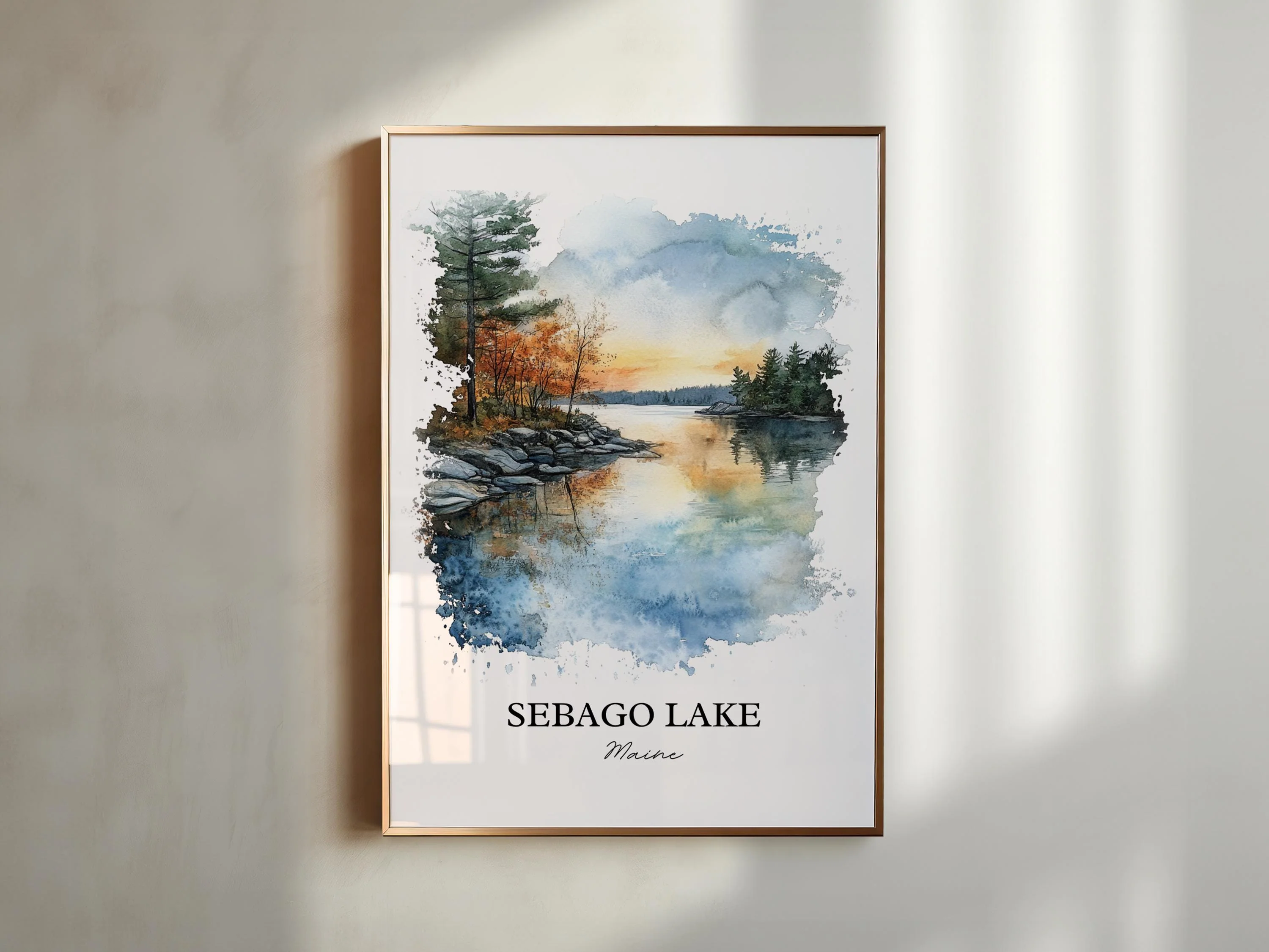 Sebago Lake, Maine – Watercolor Art Print - Image 3