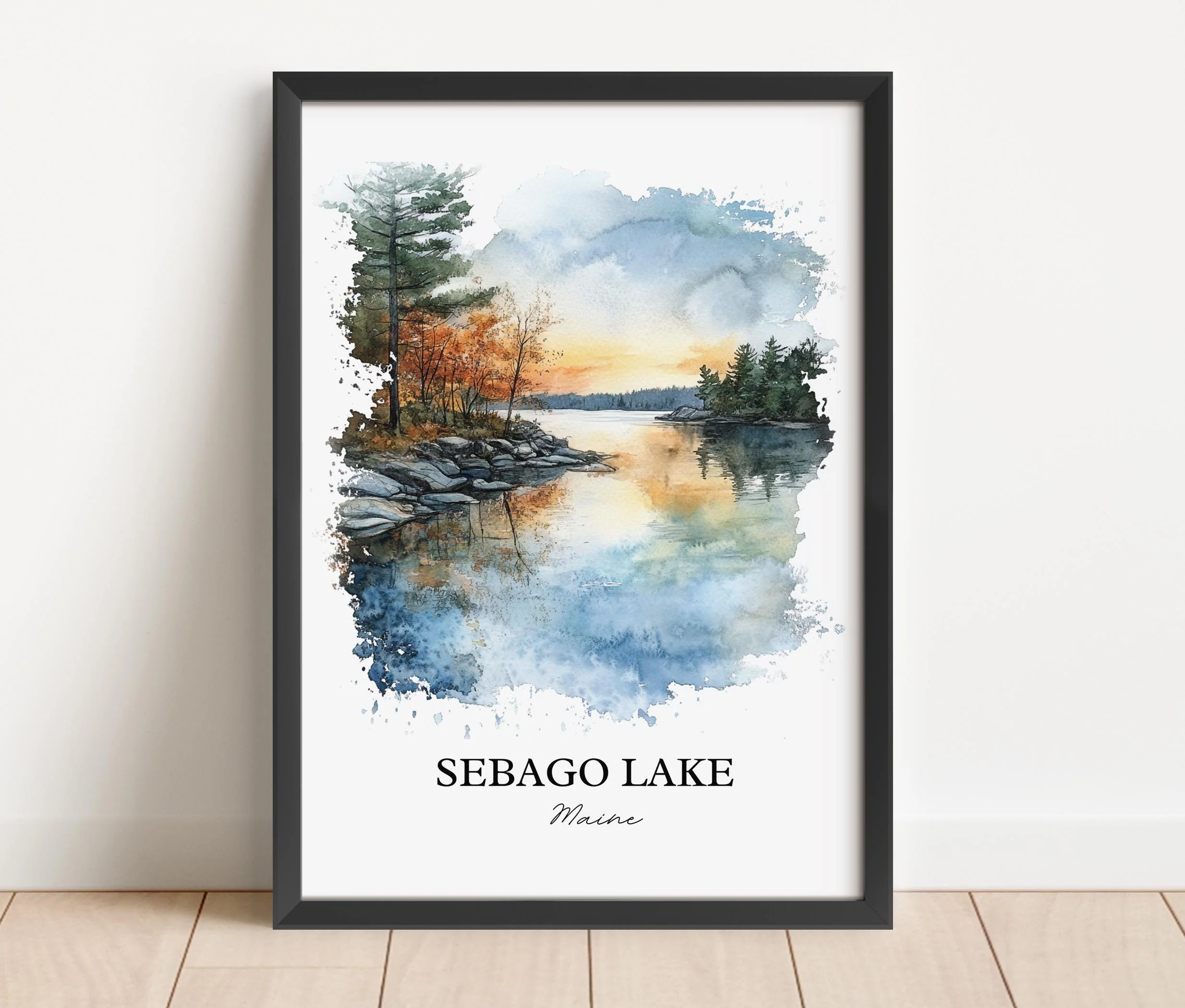 Sebago Lake, Maine – Watercolor Art Print - Image 6