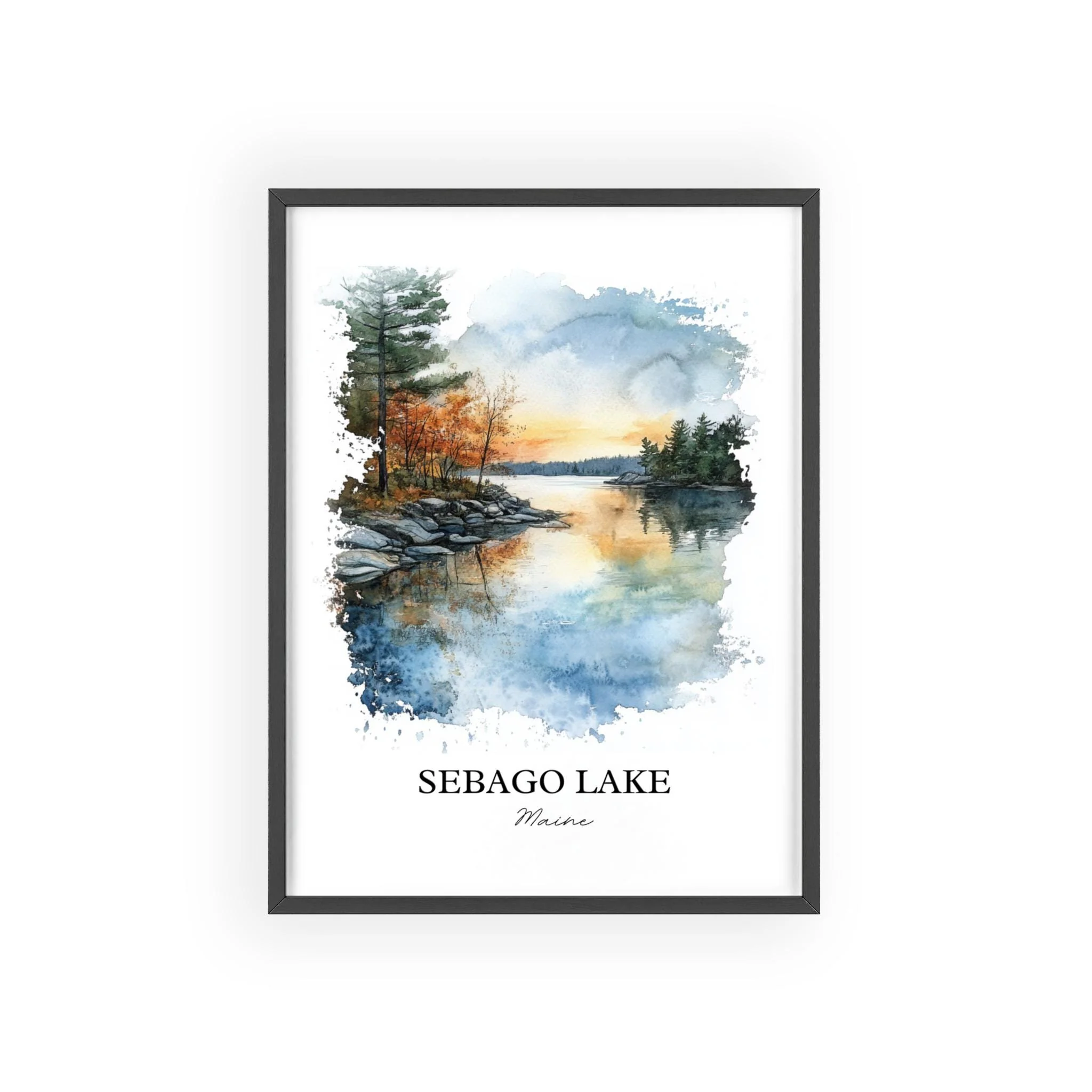 Sebago Lake, Maine – Watercolor Art Print - Image 7