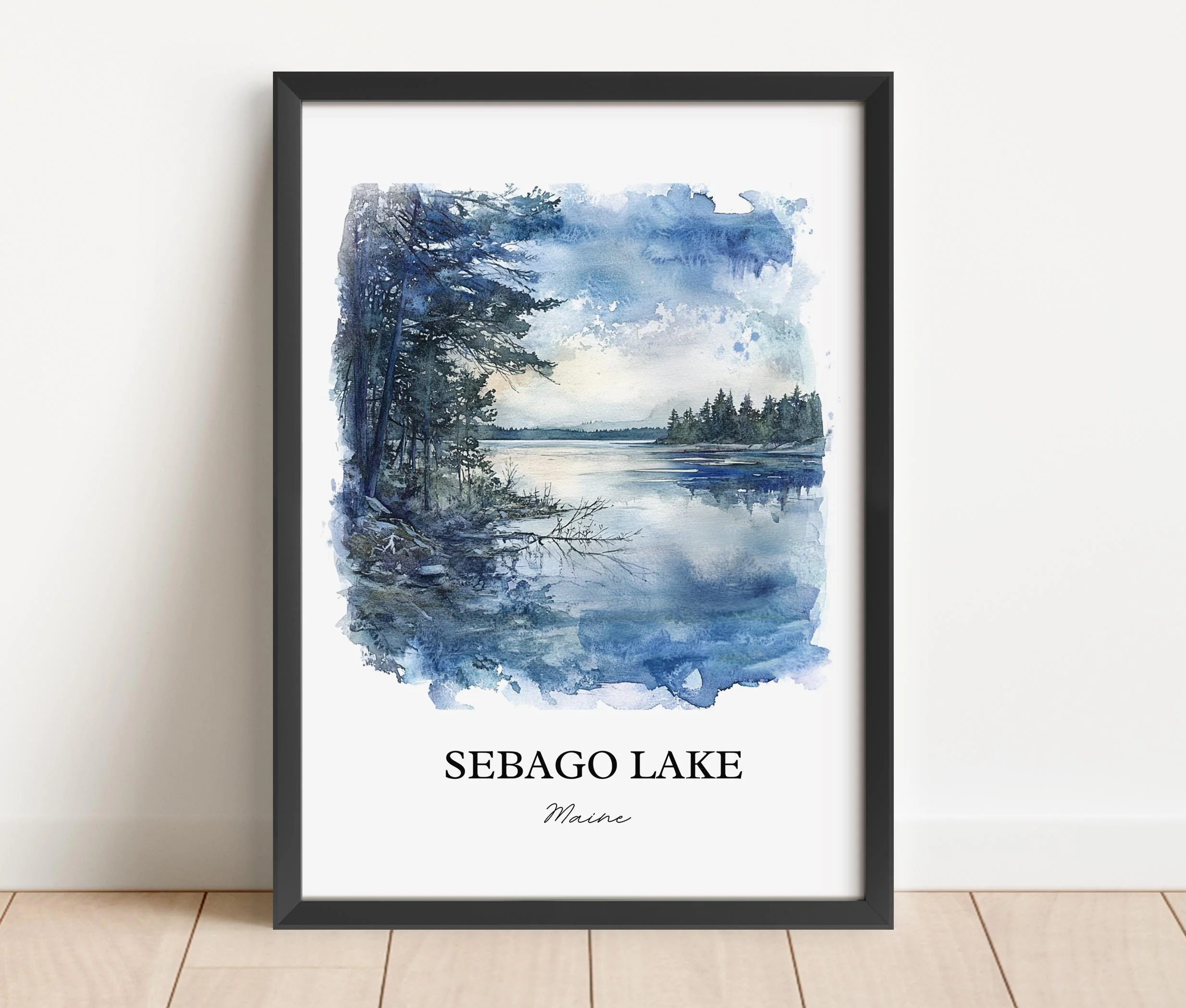 Sebago Lake, Maine, USA – Watercolor Art Print - Image 6