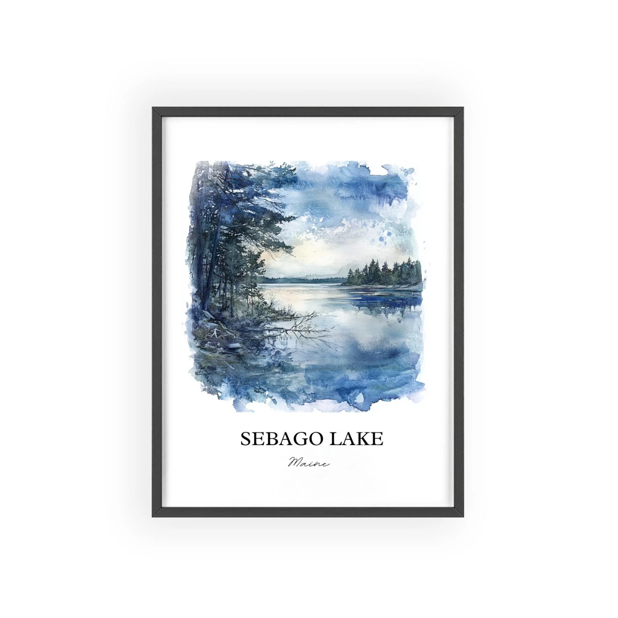 Sebago Lake, Maine, USA – Watercolor Art Print - Image 7