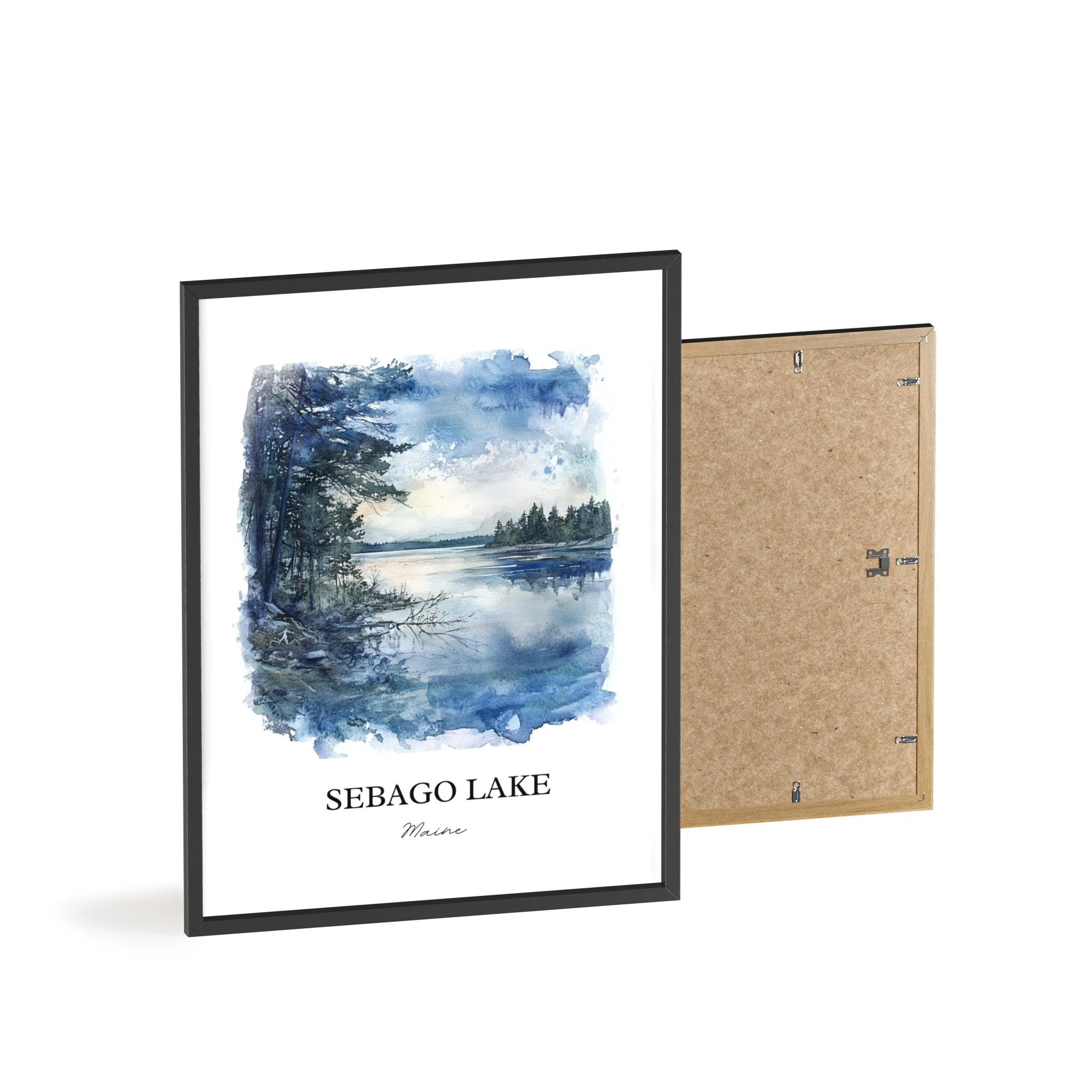 Sebago Lake, Maine, USA – Watercolor Art Print - Image 8