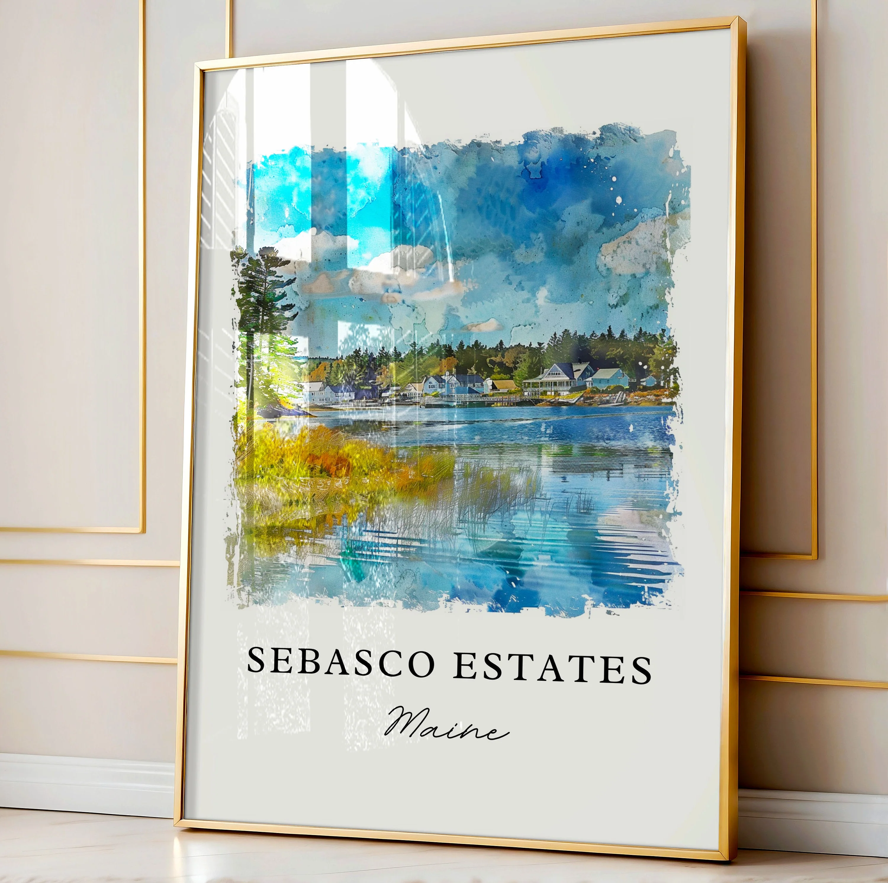 Phippsburg, ME, USA – Watercolor Art Print - Image 4