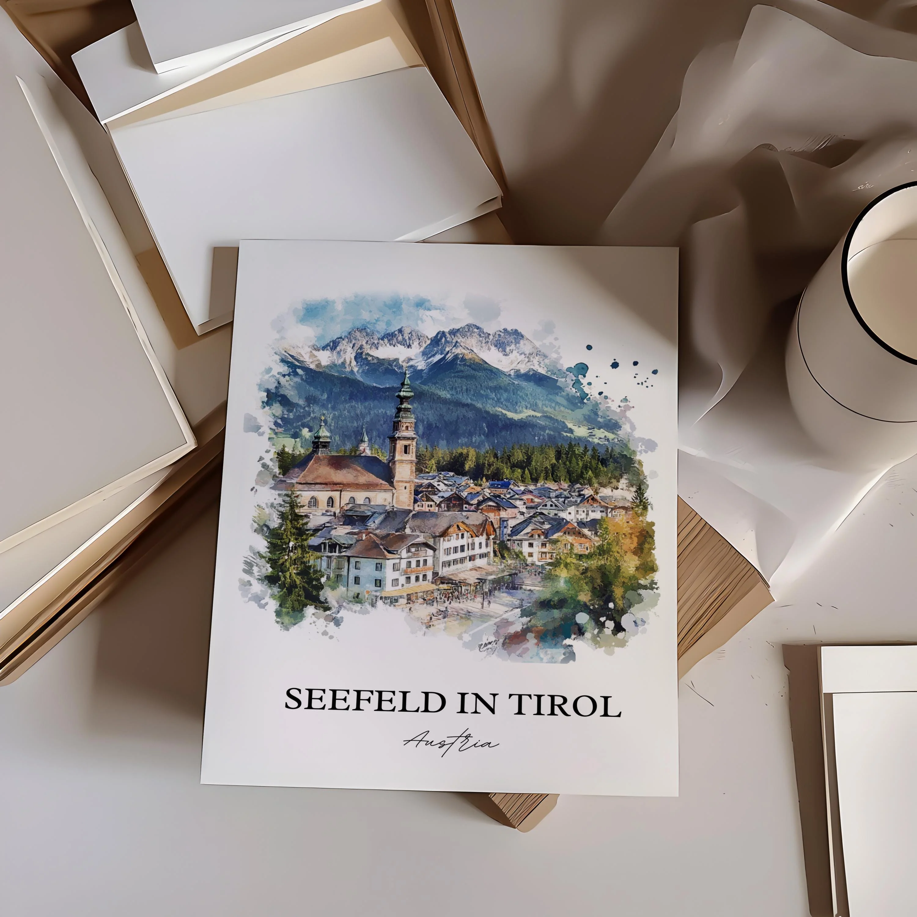 Seefeld in Tirol, Austria – Watercolor Art Print - Image 5