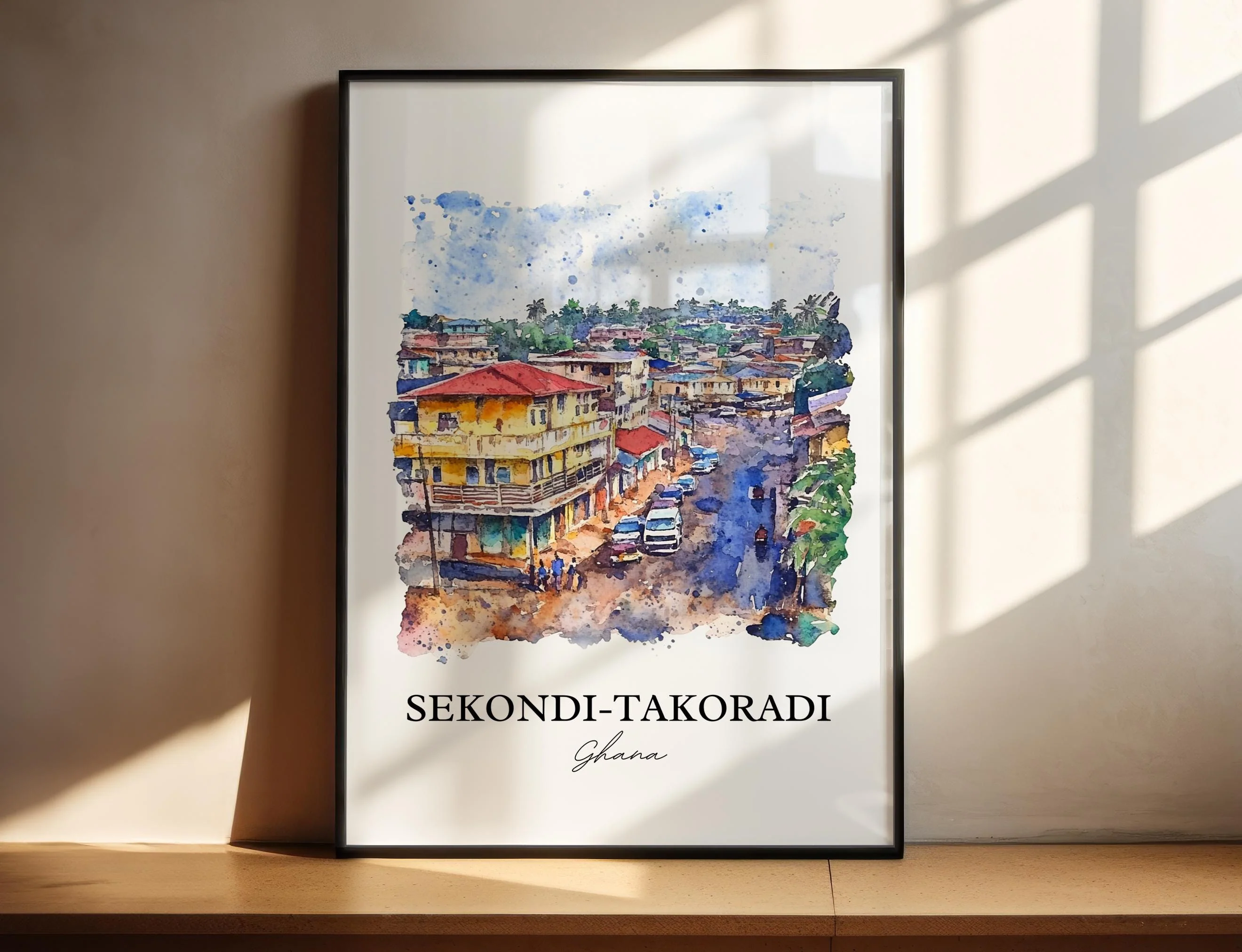 Sekondi-Takoradi, Ghana – Watercolor Art Print