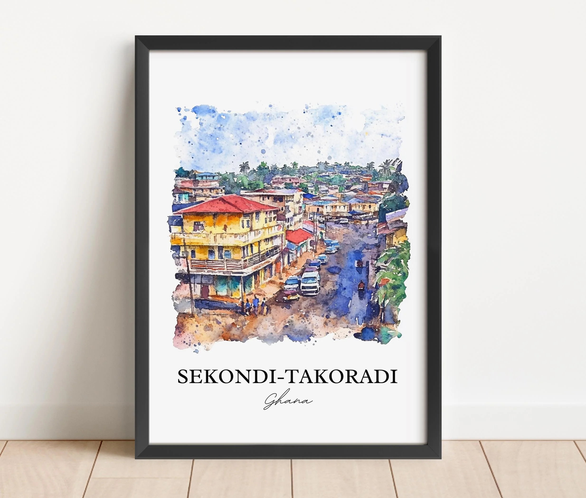 Sekondi-Takoradi, Ghana – Watercolor Art Print - Image 4