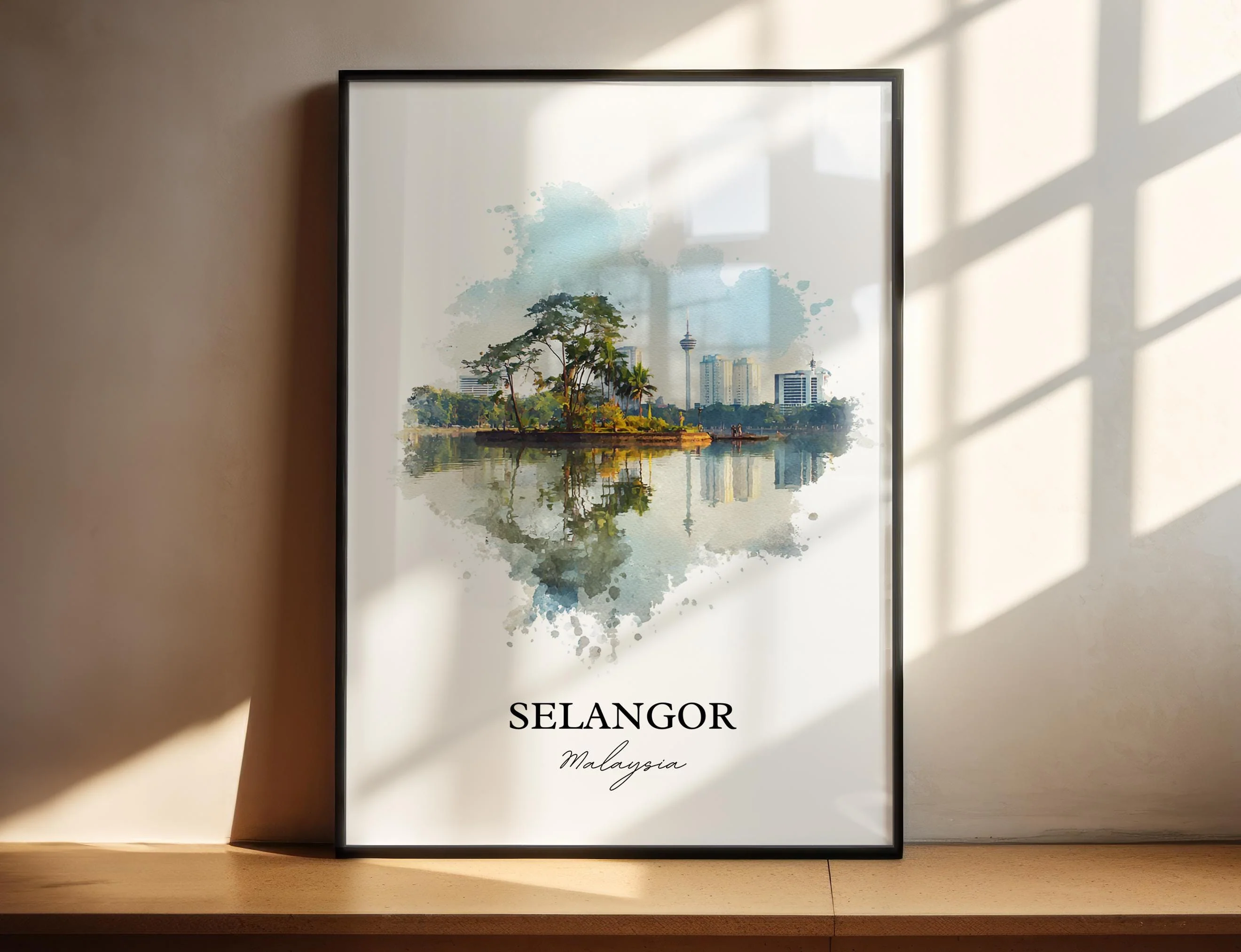 Selangor, Malaysia – Watercolor Art Print