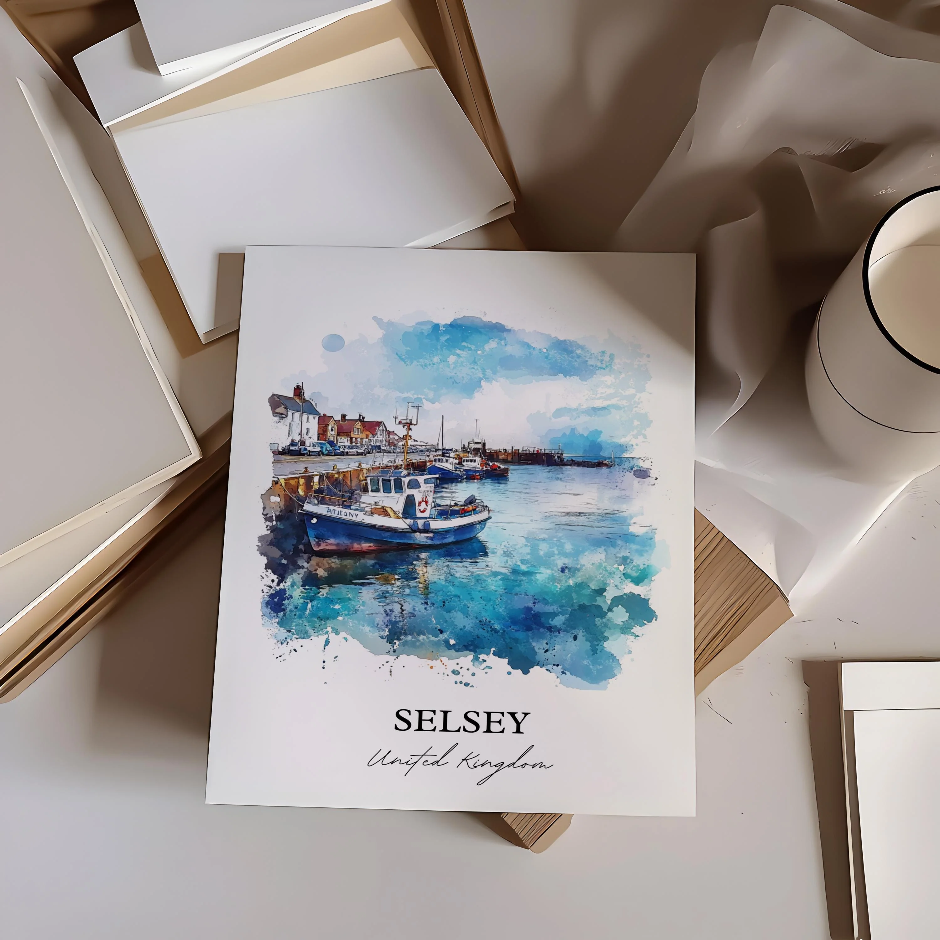 Selsey, England – Watercolor Art Print - Image 3