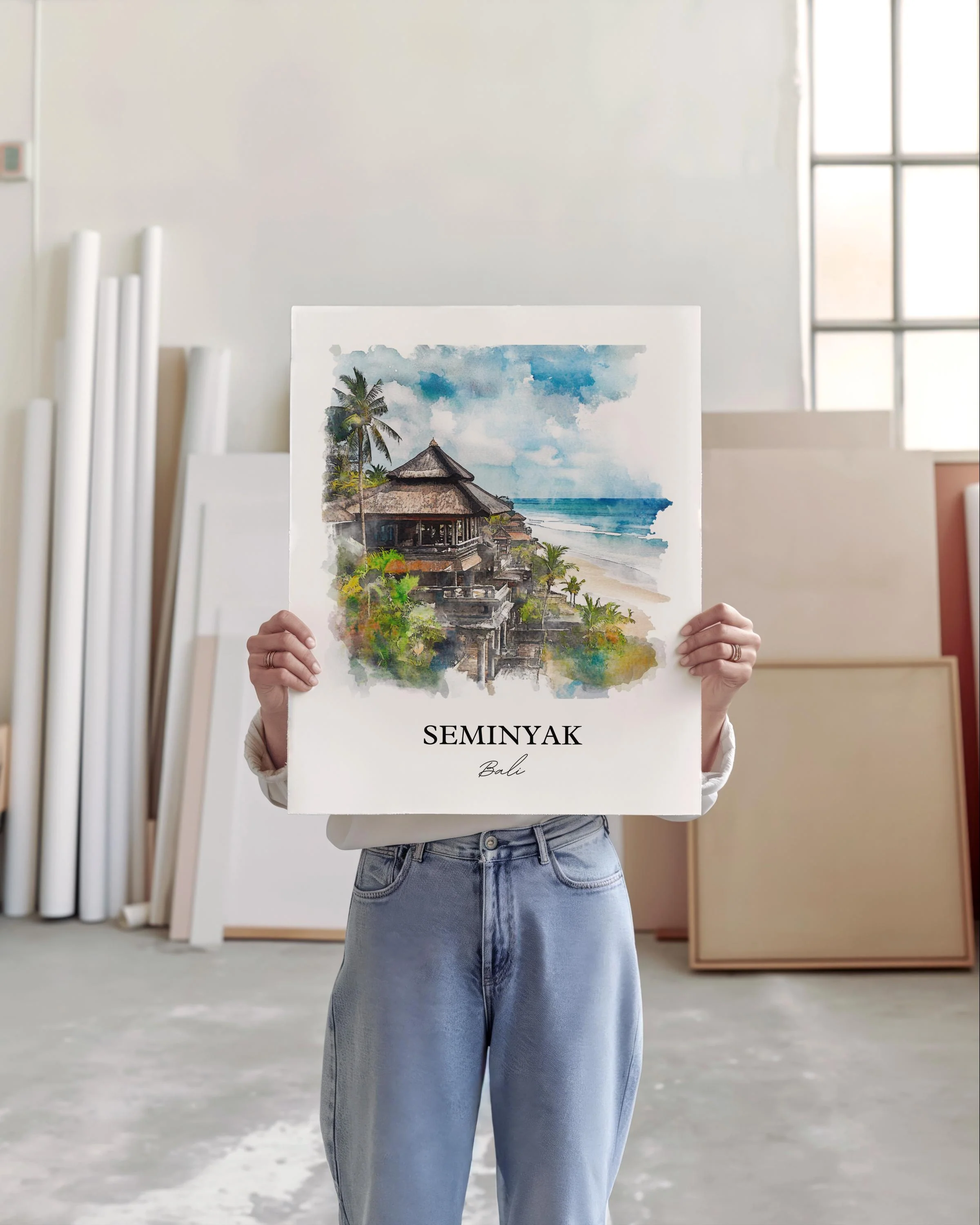 Seminyak, Bali – Watercolor Art Print - Image 5