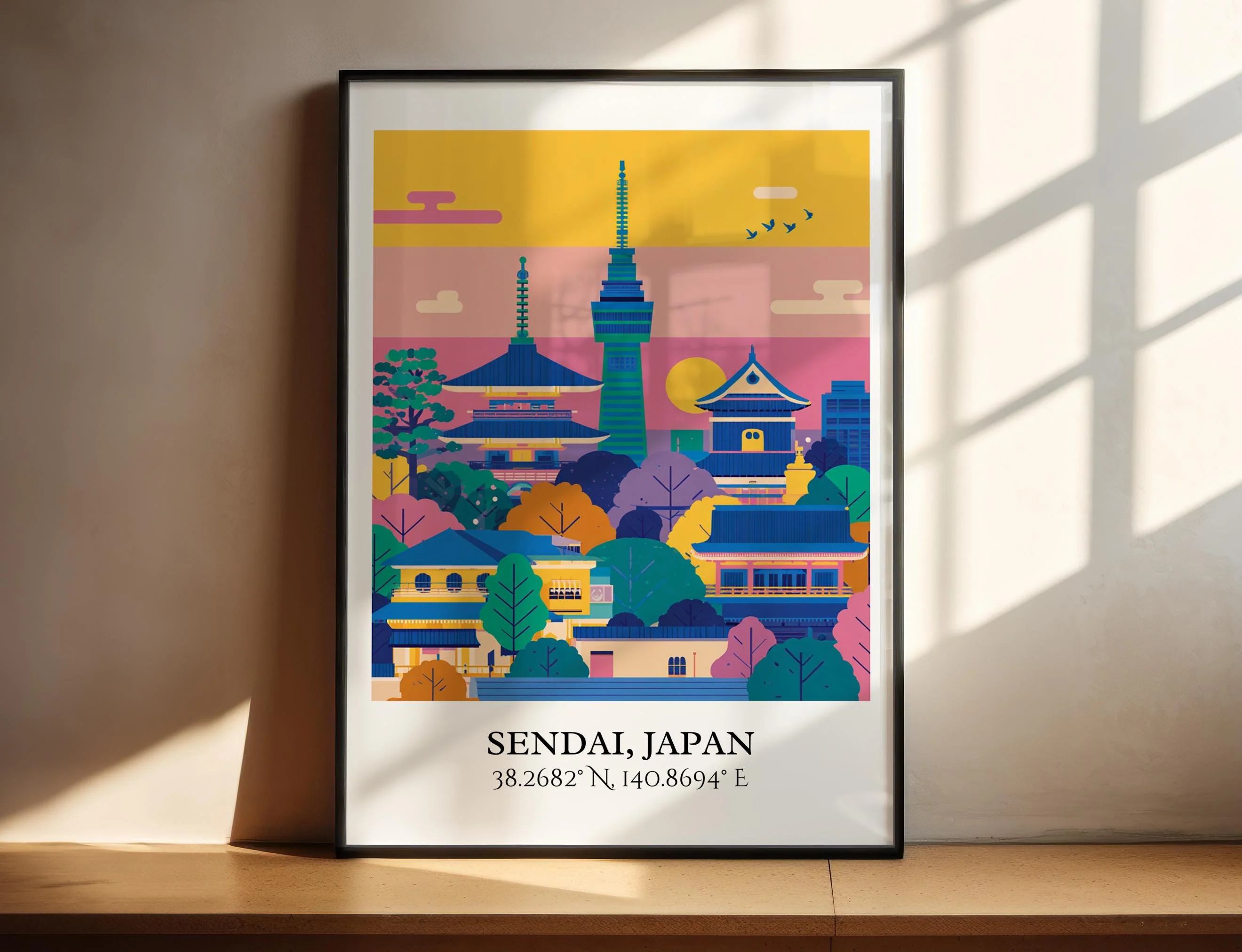 Sendai, Japan – Watercolor Art Print