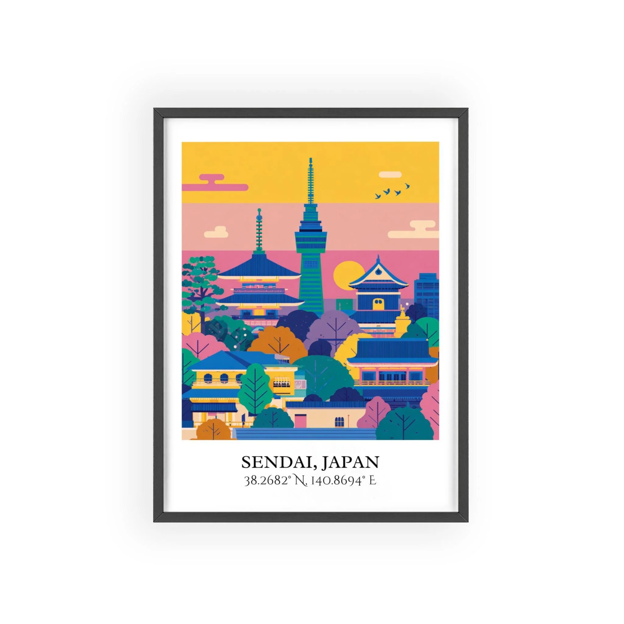 Sendai, Japan – Watercolor Art Print - Image 7