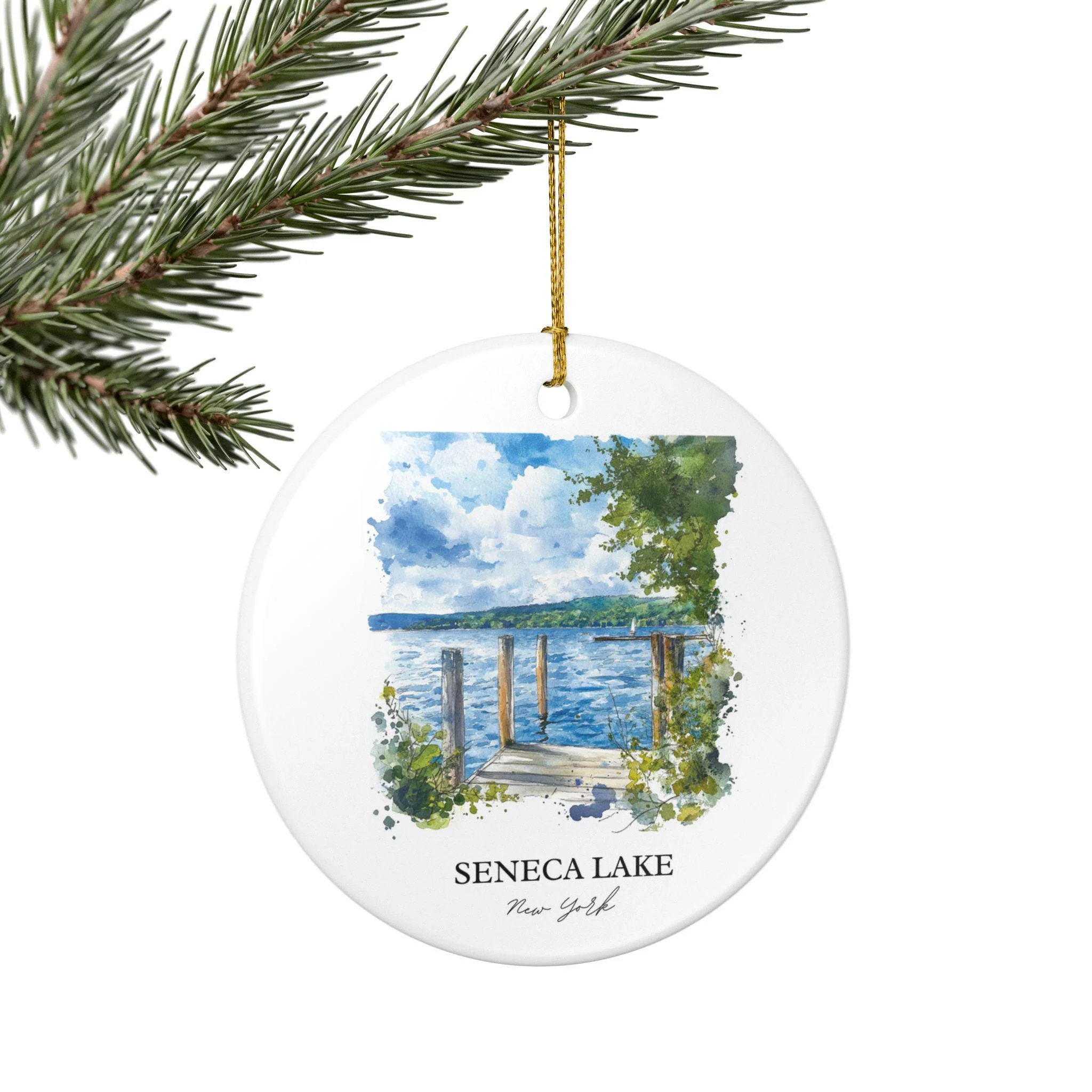 Seneca Lake NY Ornament: Unique Seneca Lake NY Souvenir, Seneca Lake Xmas Decor, and Authentic Seneca Lake Gift - Image 4