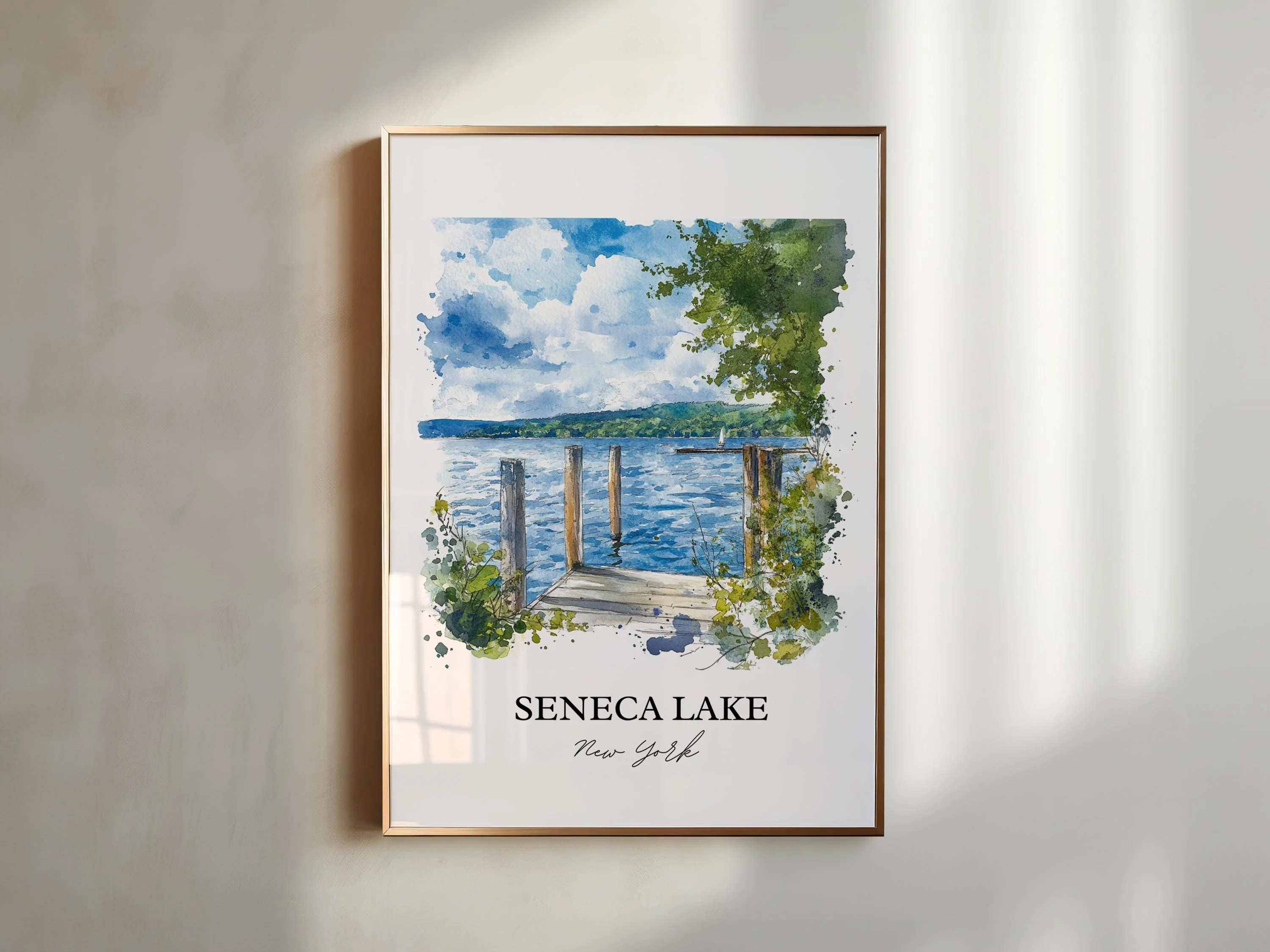 Seneca Lake, USA – Watercolor Art Print - Image 5