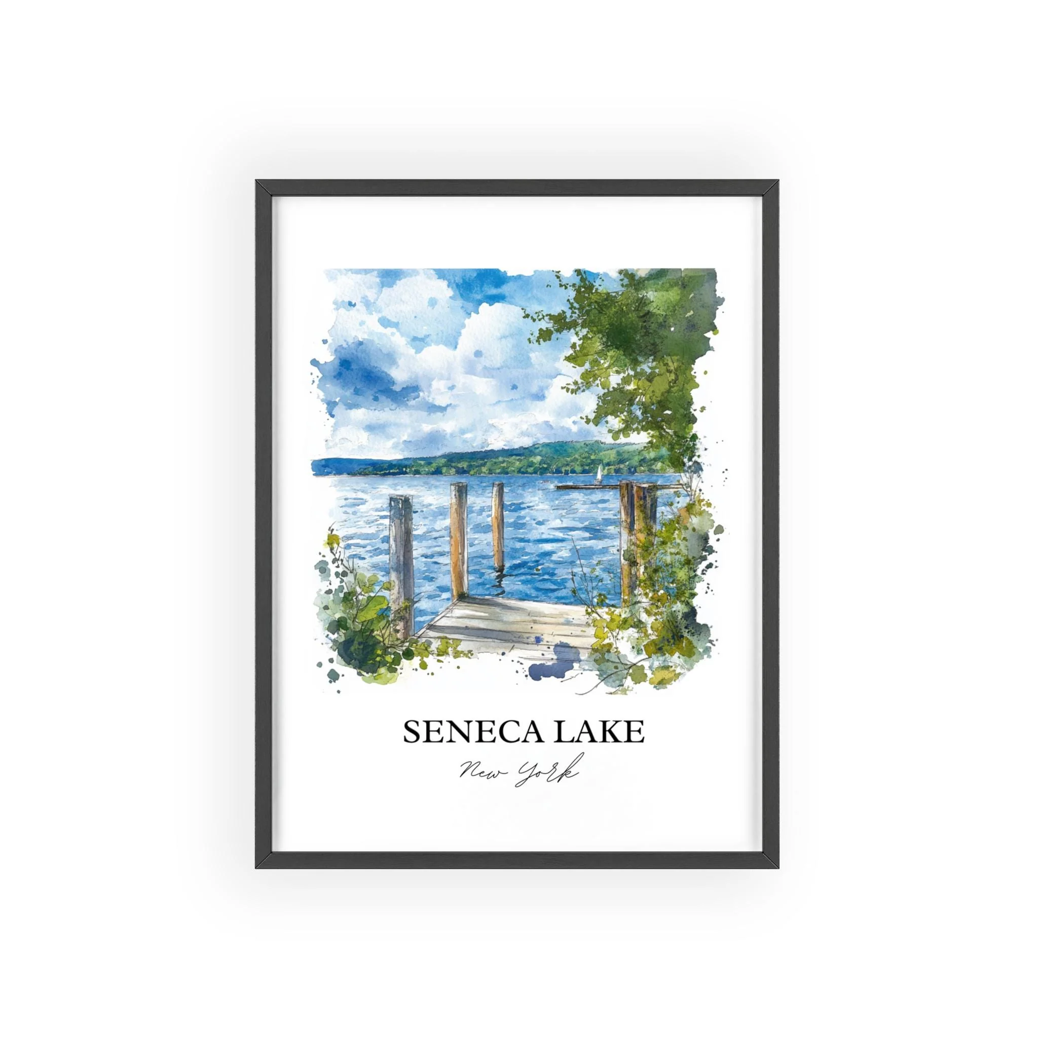 Seneca Lake, USA – Watercolor Art Print - Image 7