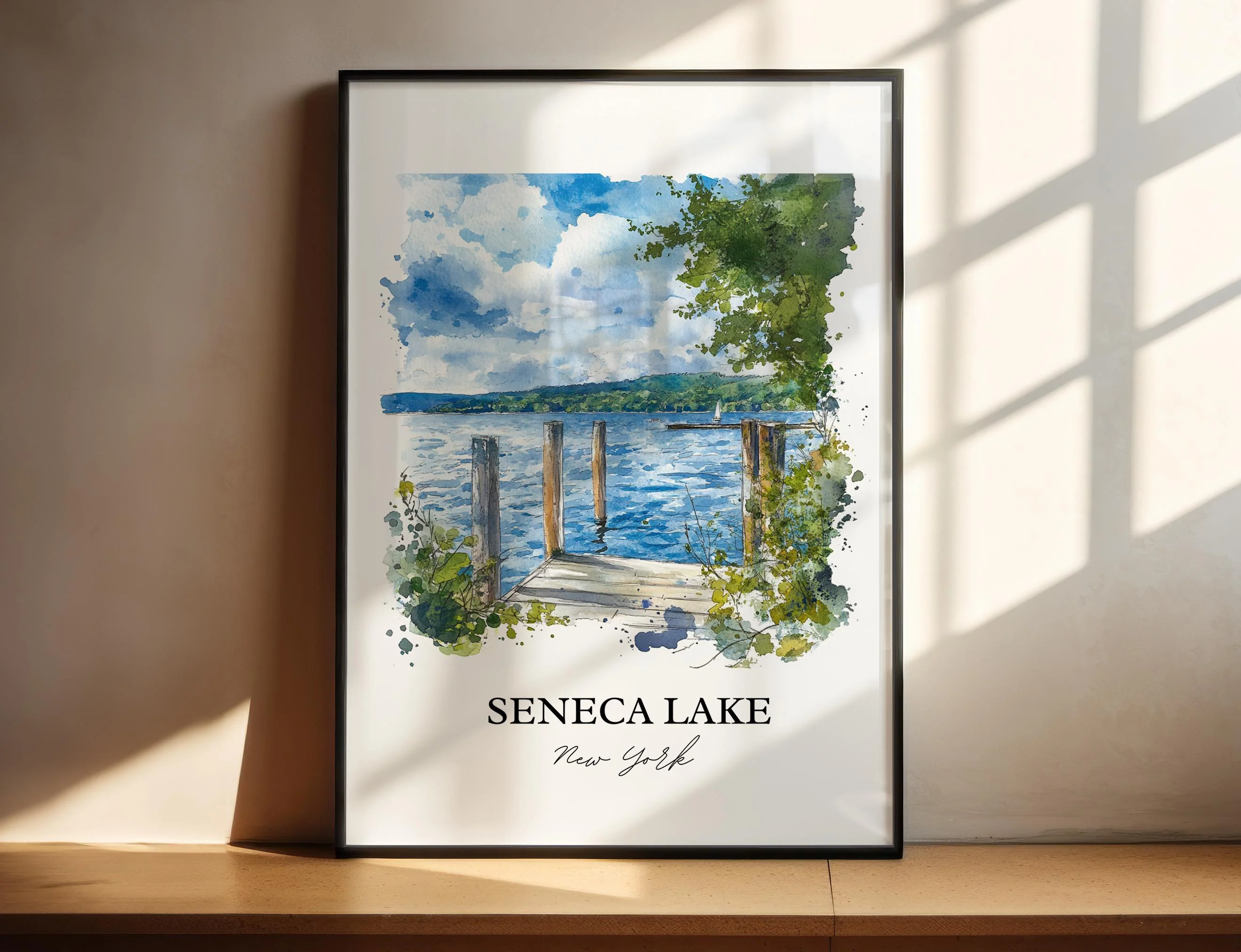 Seneca Lake, New York – Watercolor Art Print
