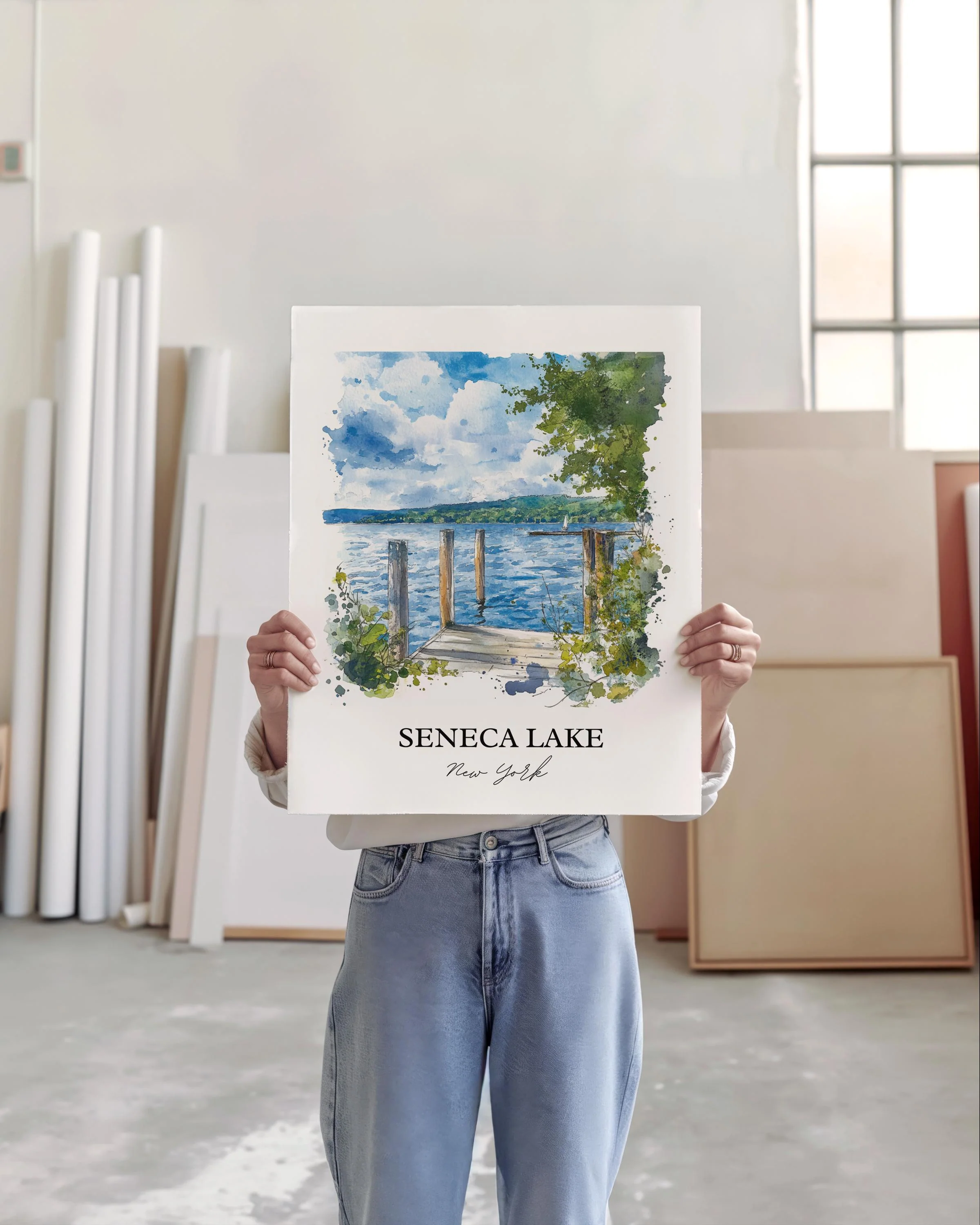 Seneca Lake, New York – Watercolor Art Print - Image 3