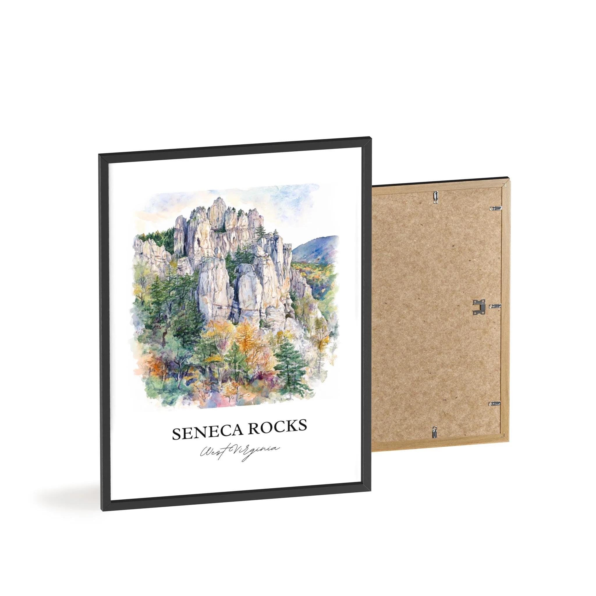 Seneca Rocks, WV, USA – Watercolor Art Print - Image 8