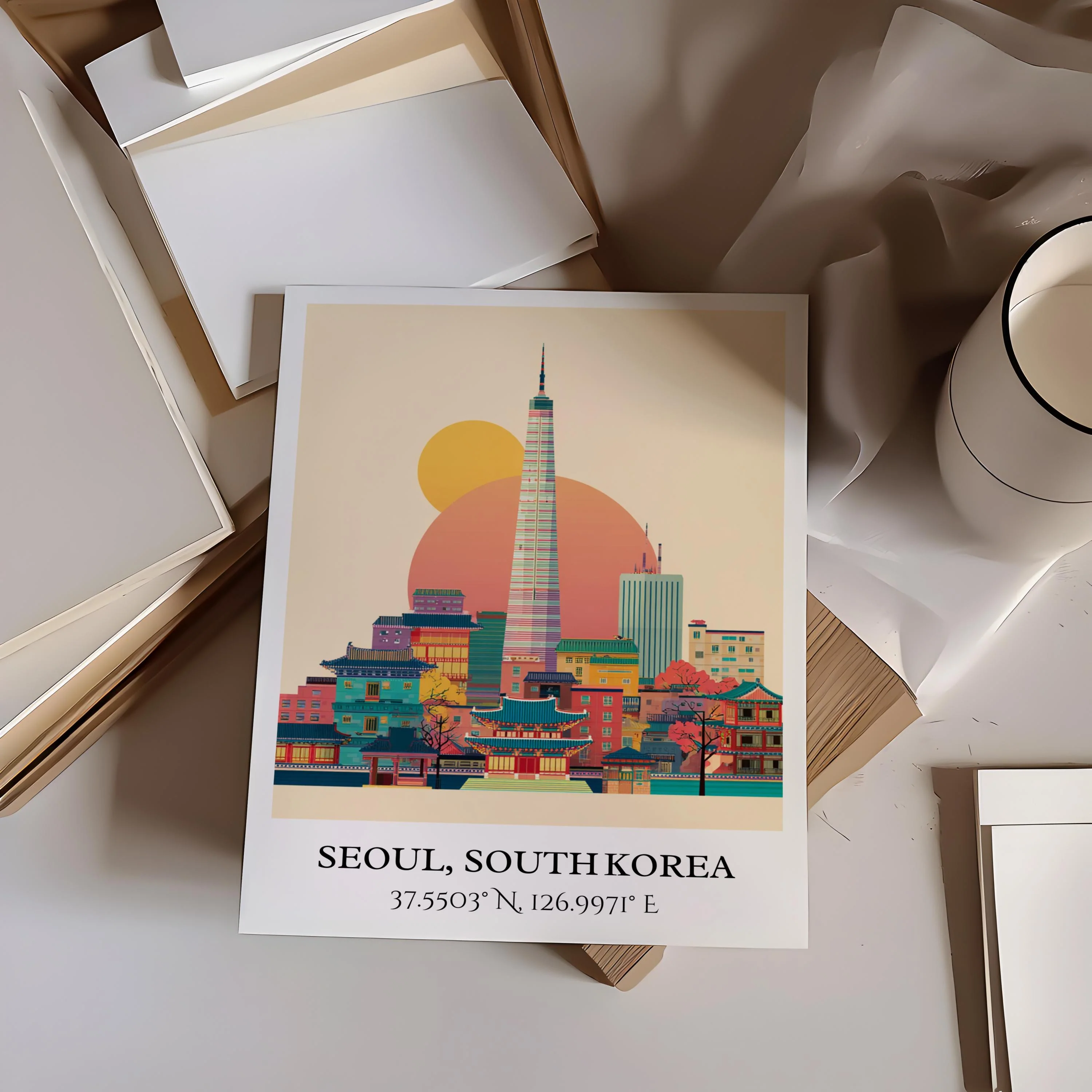 Seoul, South Korea – Watercolor Art Print - Image 4