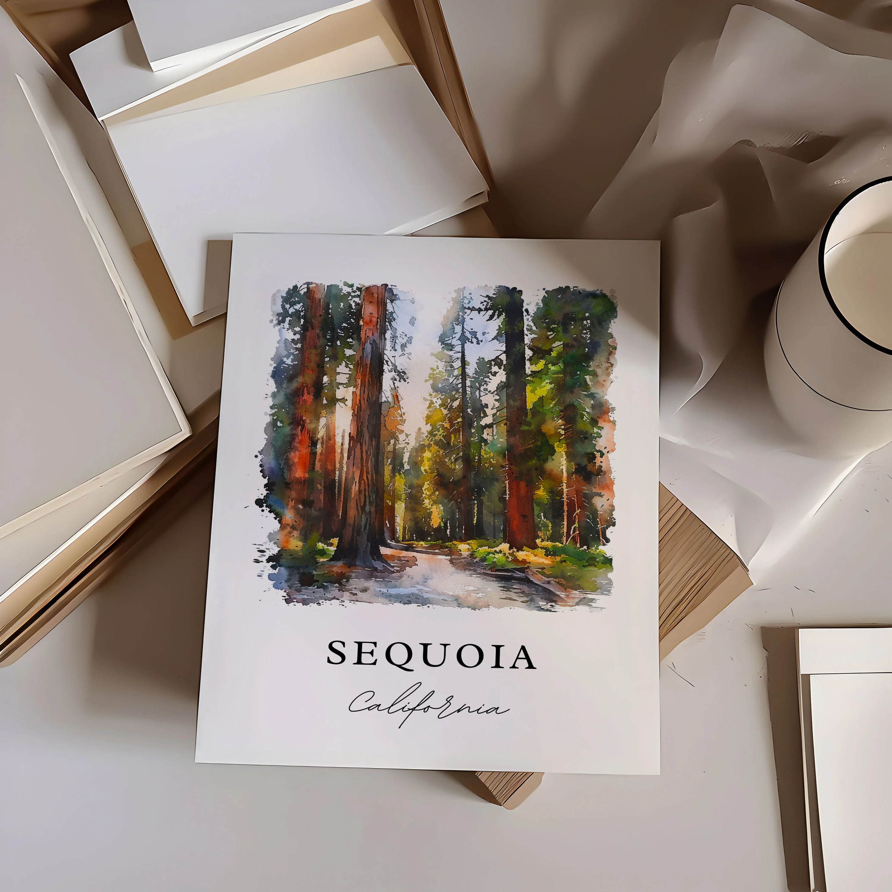 Sequoia National Park, USA – Watercolor Art Print - Image 2