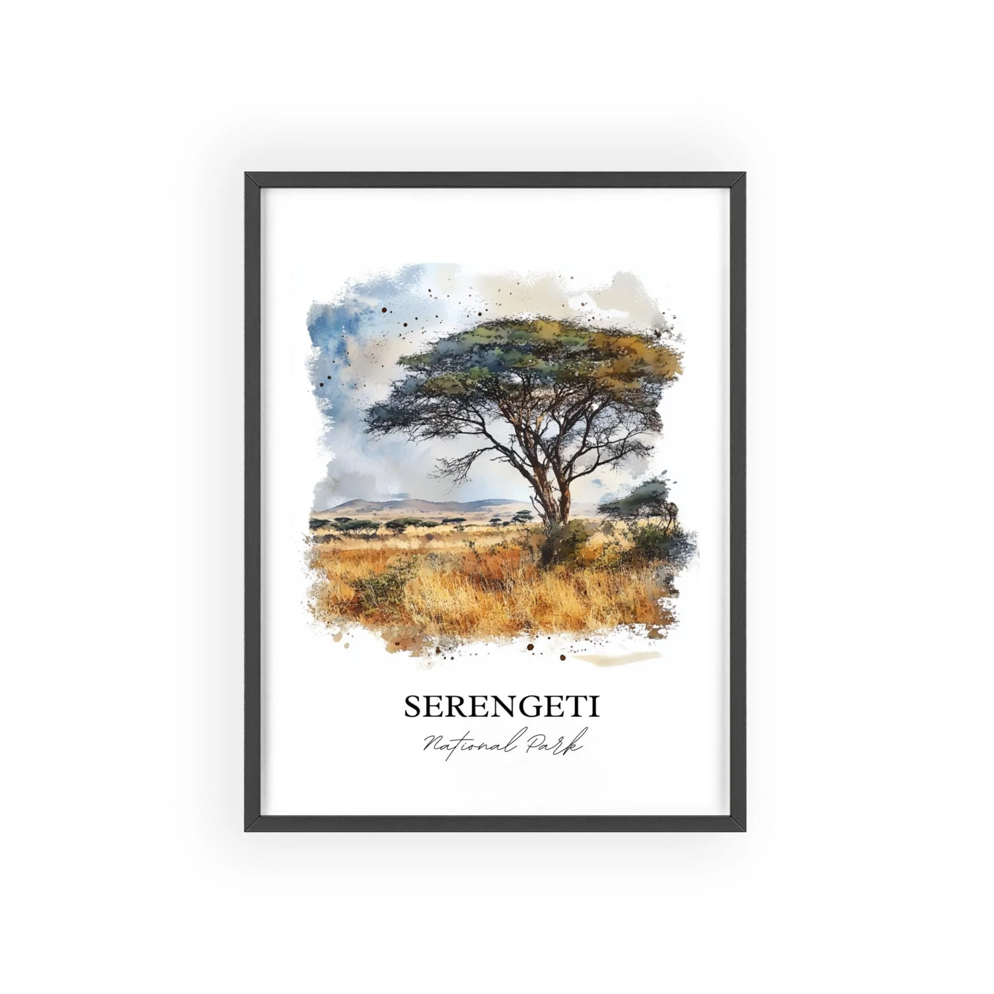 Serengeti National Park, Tanzania – Watercolor Art Print - Image 7