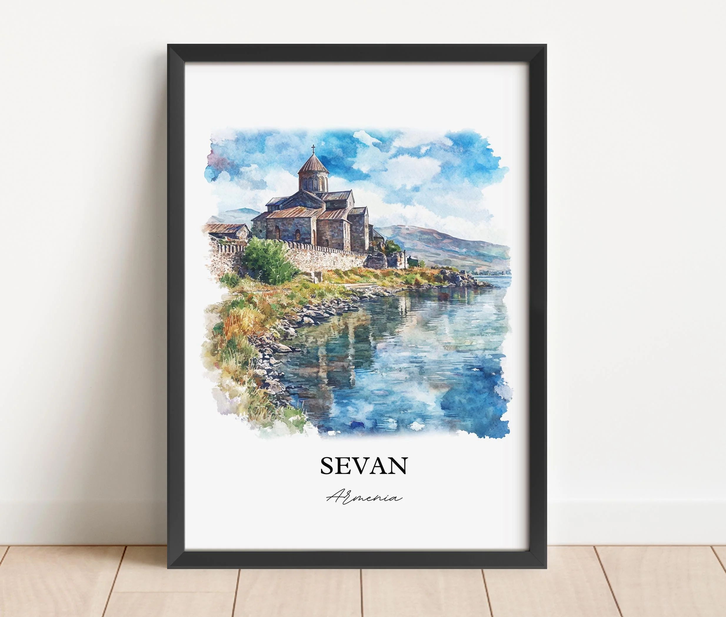 Sevan, Armenia – Watercolor Art Print - Image 6