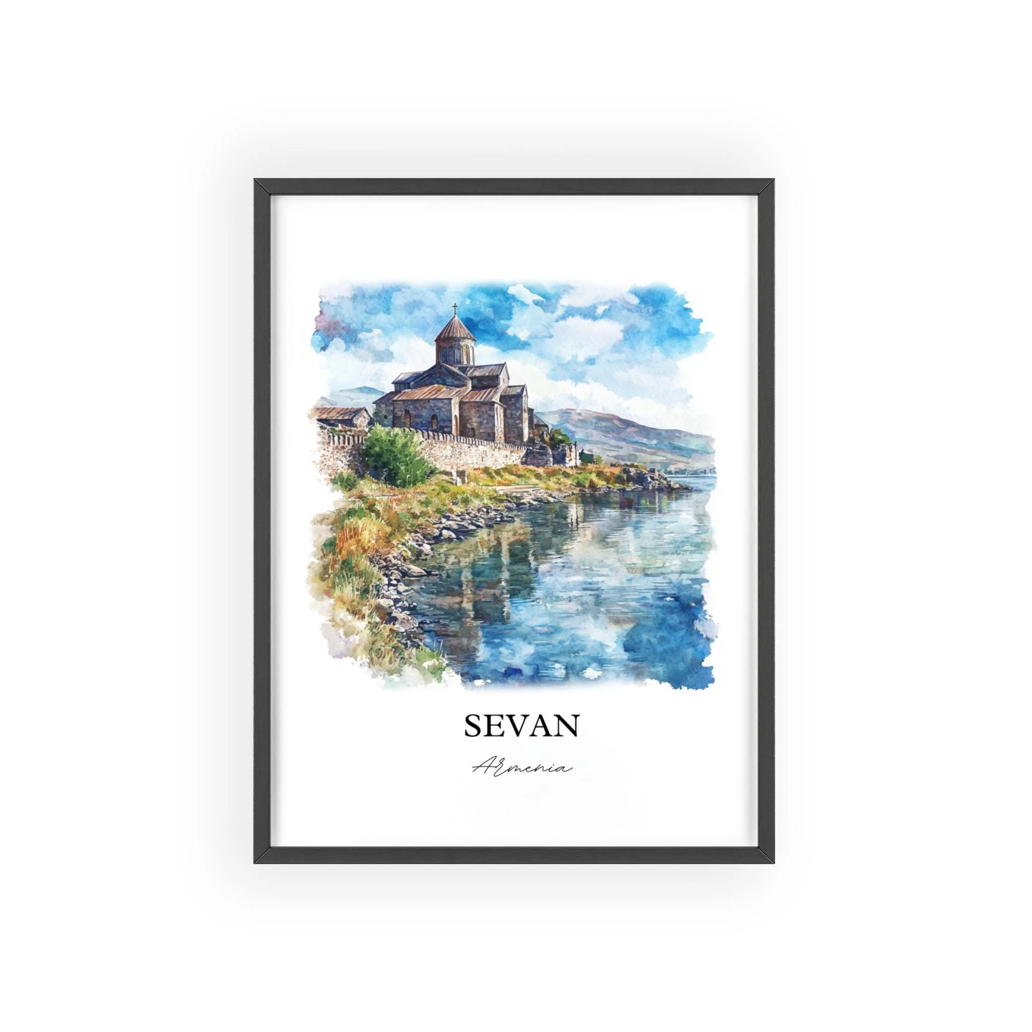 Sevan, Armenia – Watercolor Art Print - Image 7