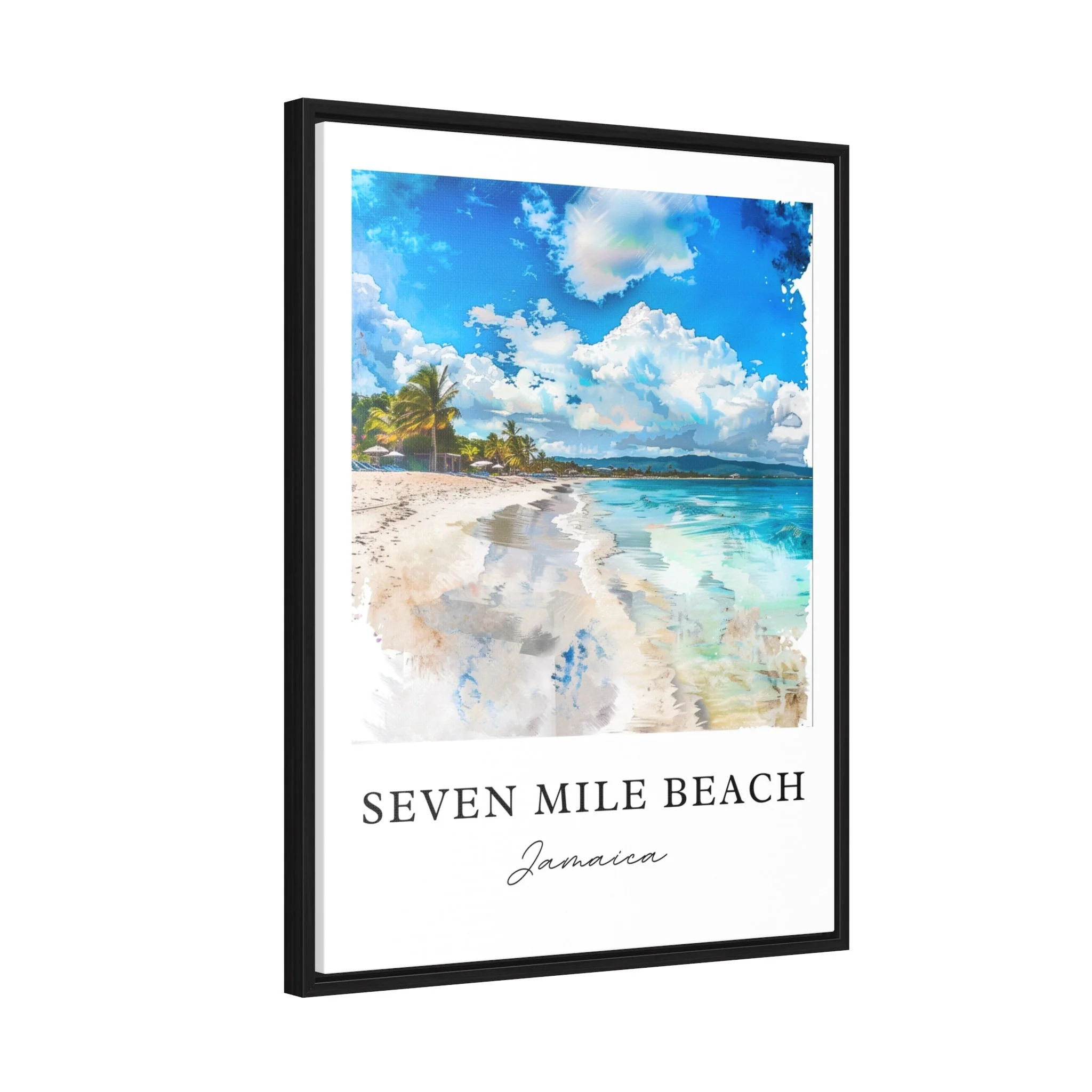 Seven Mile Beach, Jamaica – Watercolor Art Print - Image 6