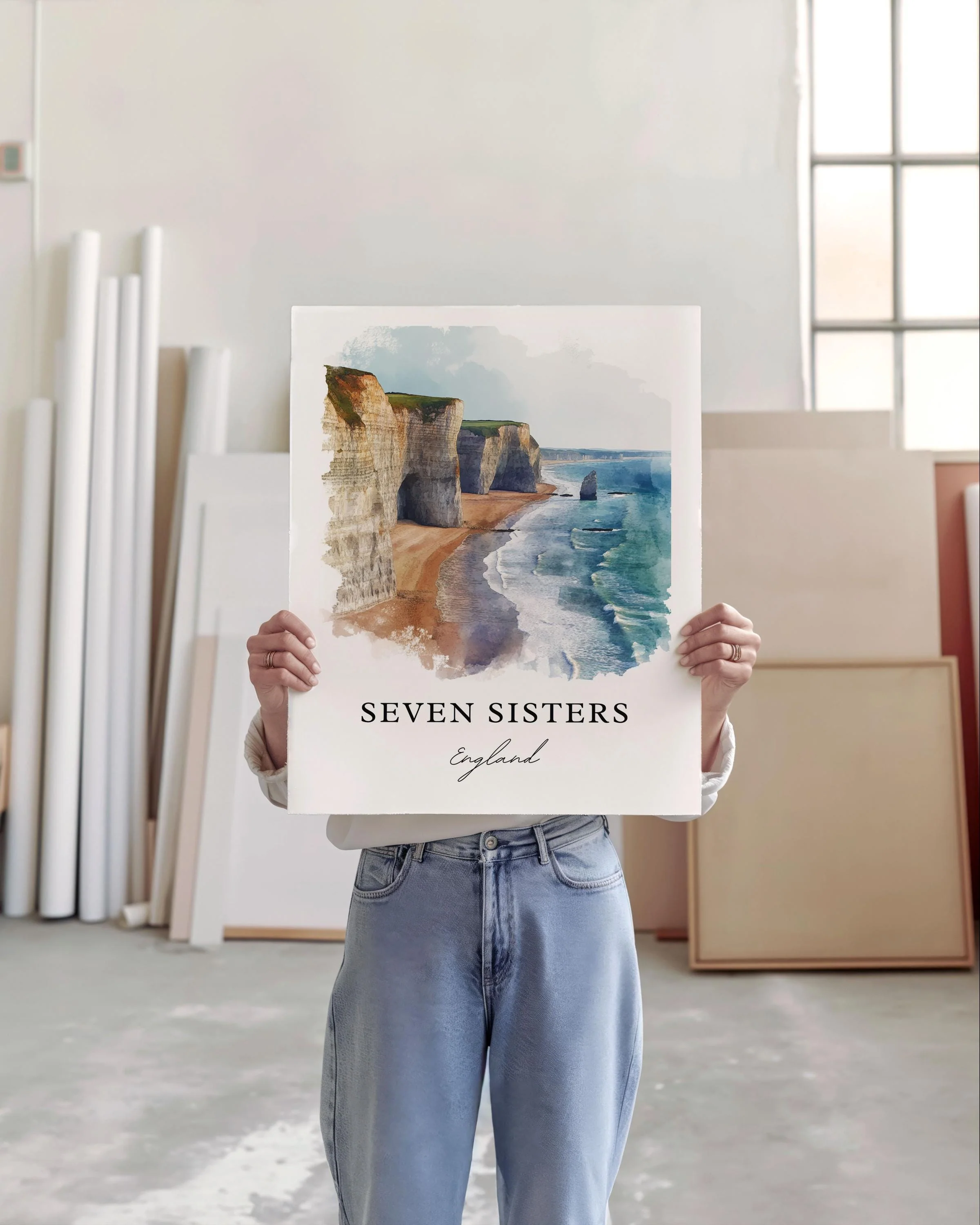 Seven Sisters, England – Watercolor Art Print - Image 4