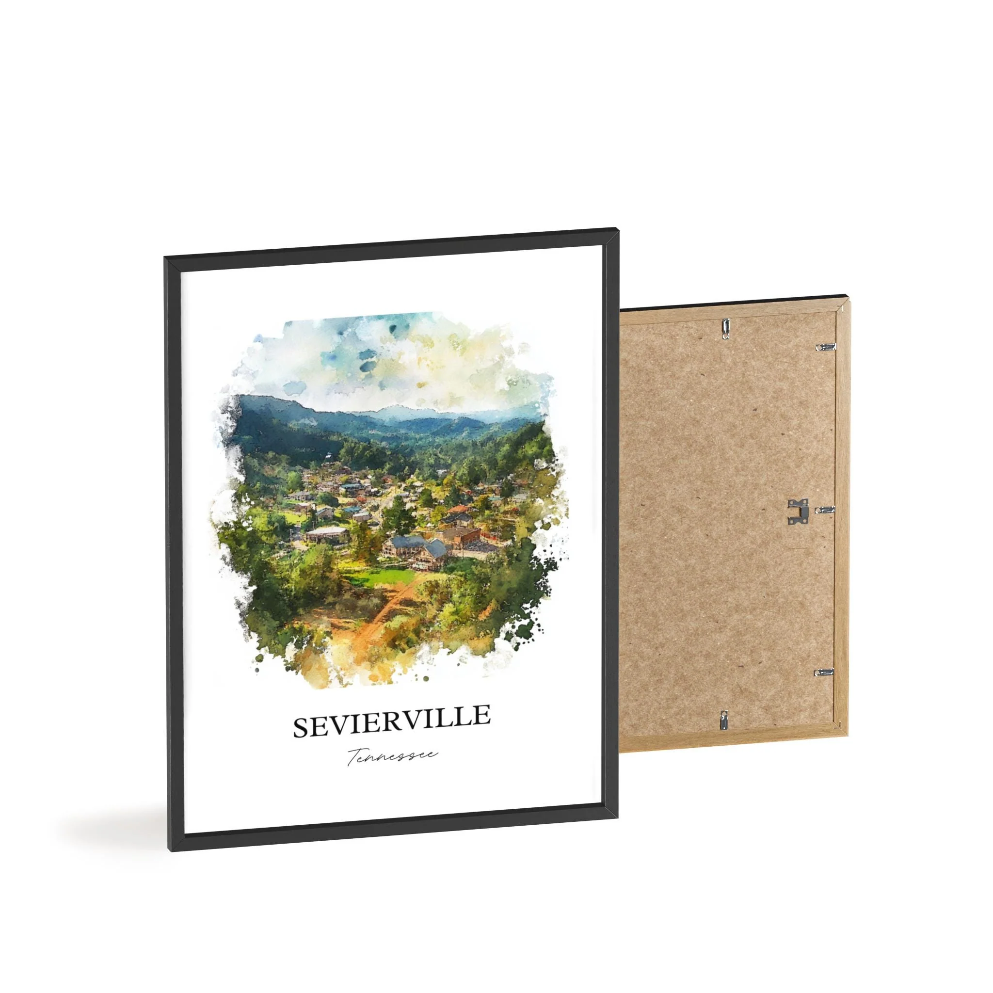 Sevierville, TN, USA – Watercolor Art Print of Great Smoky Mountains - Image 8
