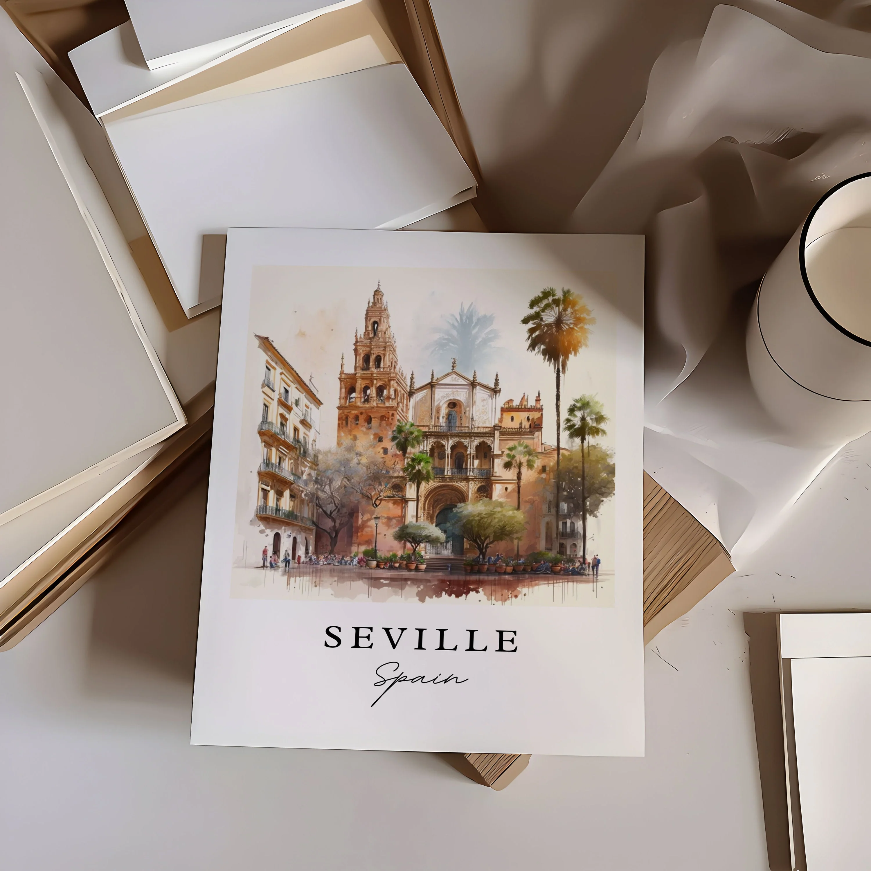 Seville, Spain – Watercolor Art Print - Image 2