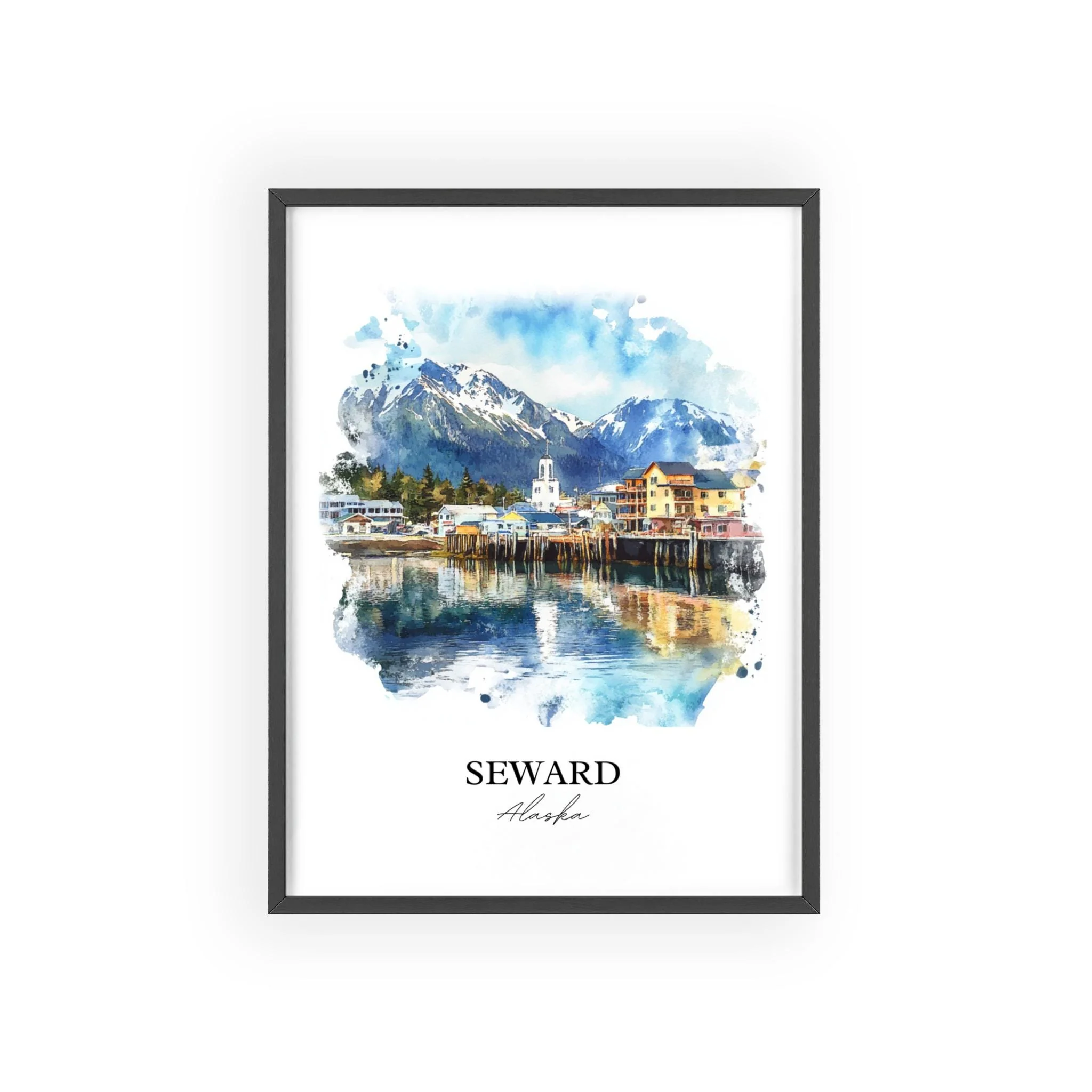 Seward, Alaska – Watercolor Art Print - Image 7