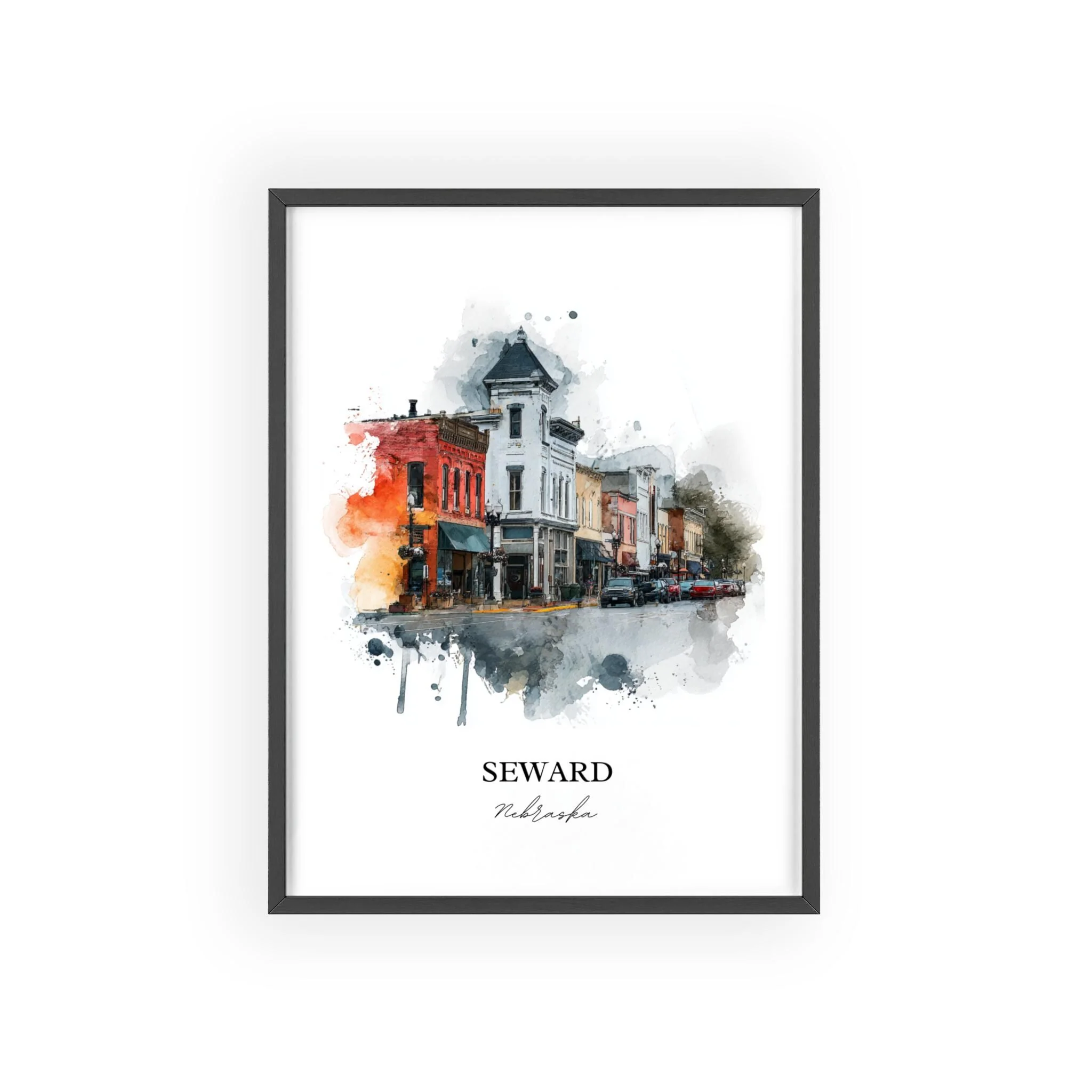 Seward, Nebraska – Watercolor Art Print - Image 10