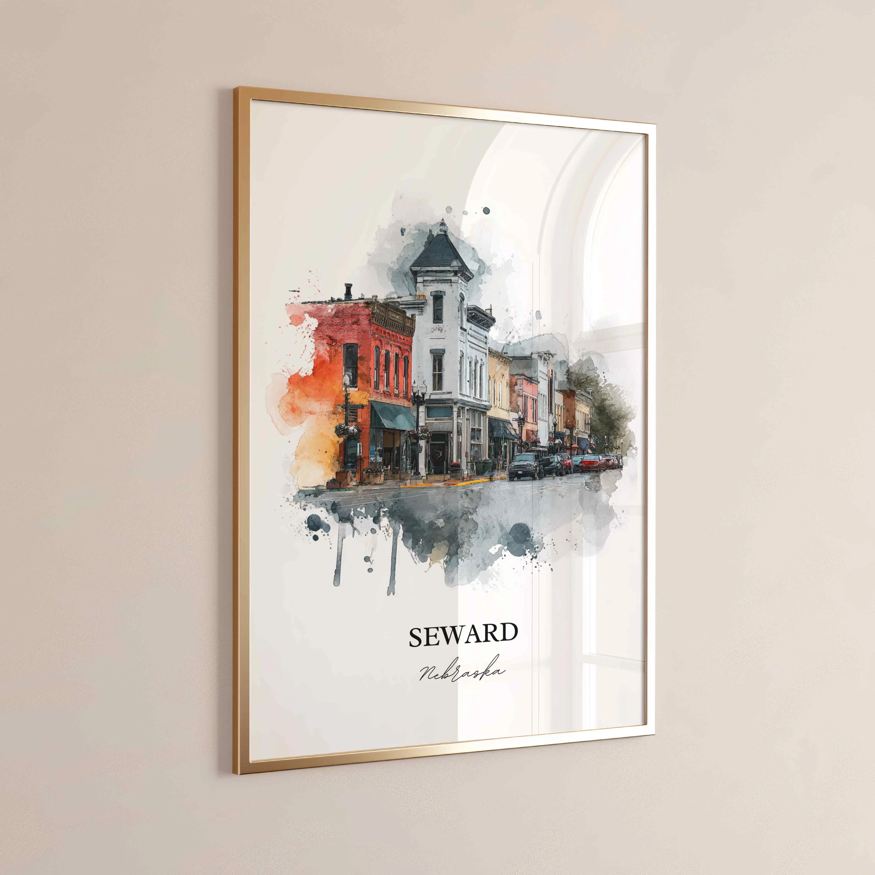 Seward, Nebraska – Watercolor Art Print - Image 5